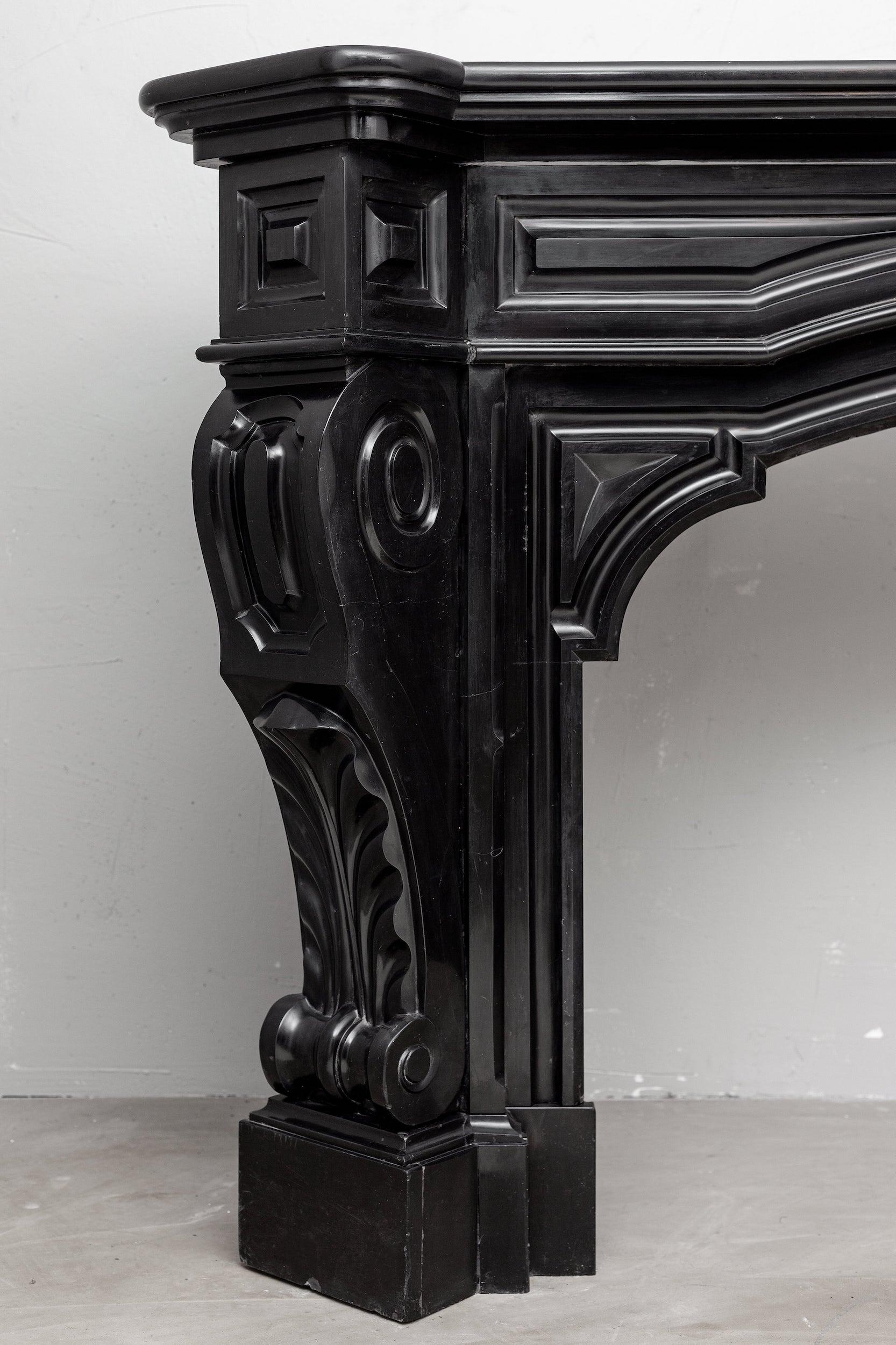 Black marble, surround fireplace, noir de maizy.