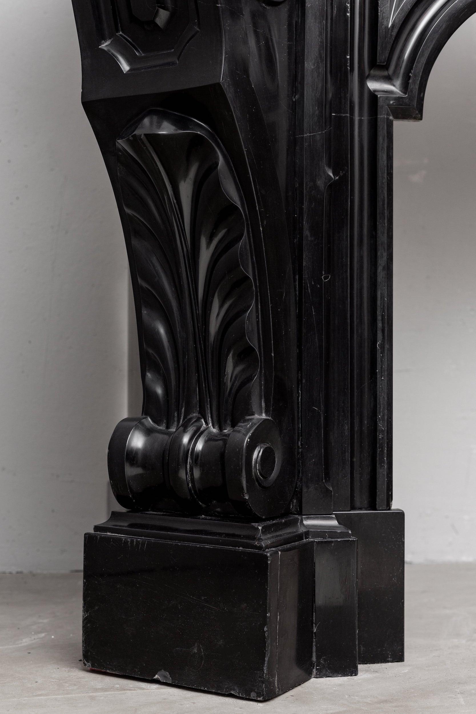 Black marble, surround fireplace, noir de maizy.