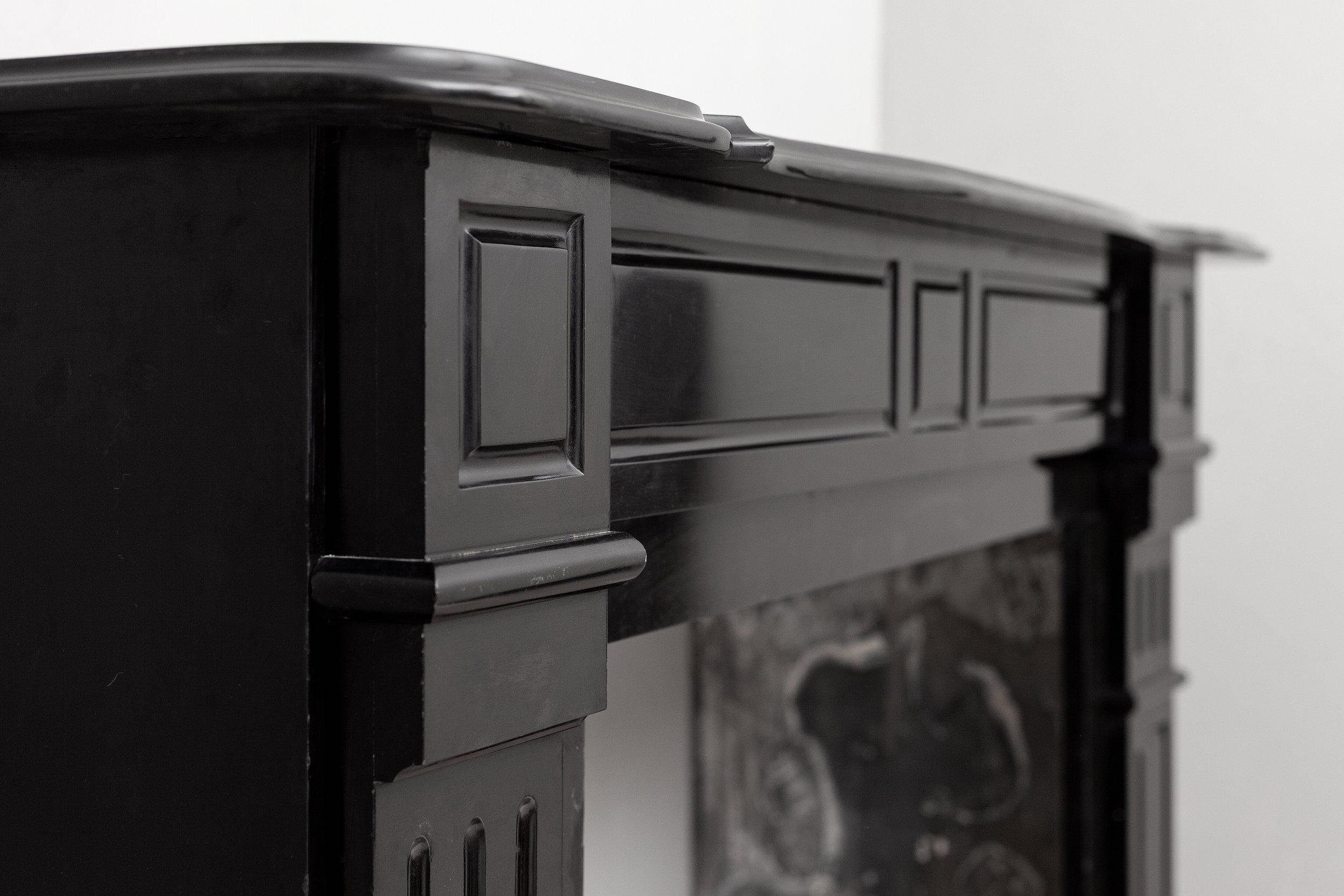 Black marble, surround fireplace, noir de maizy.
