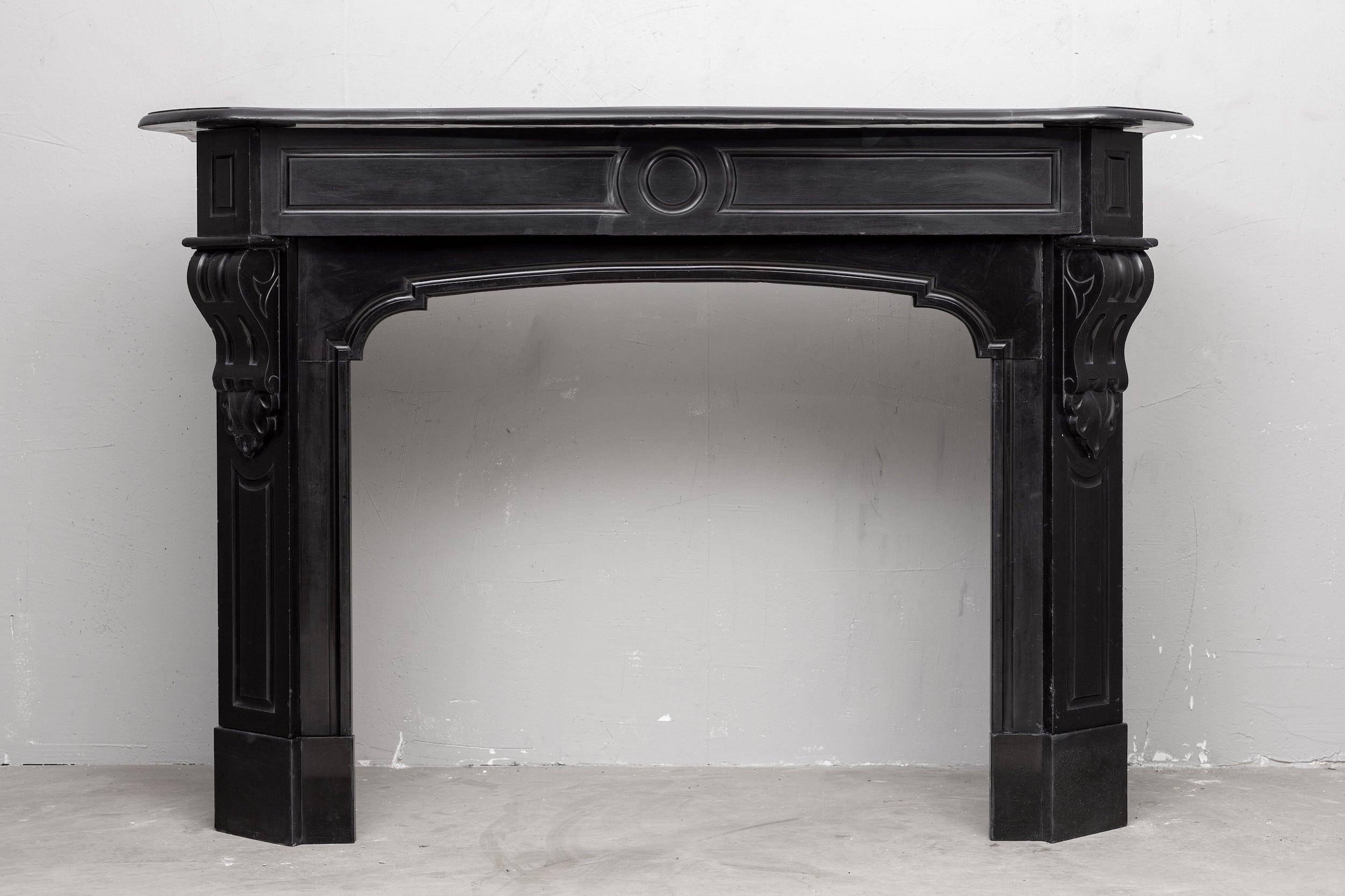 Black marble, surround fireplace, noir de maizy.