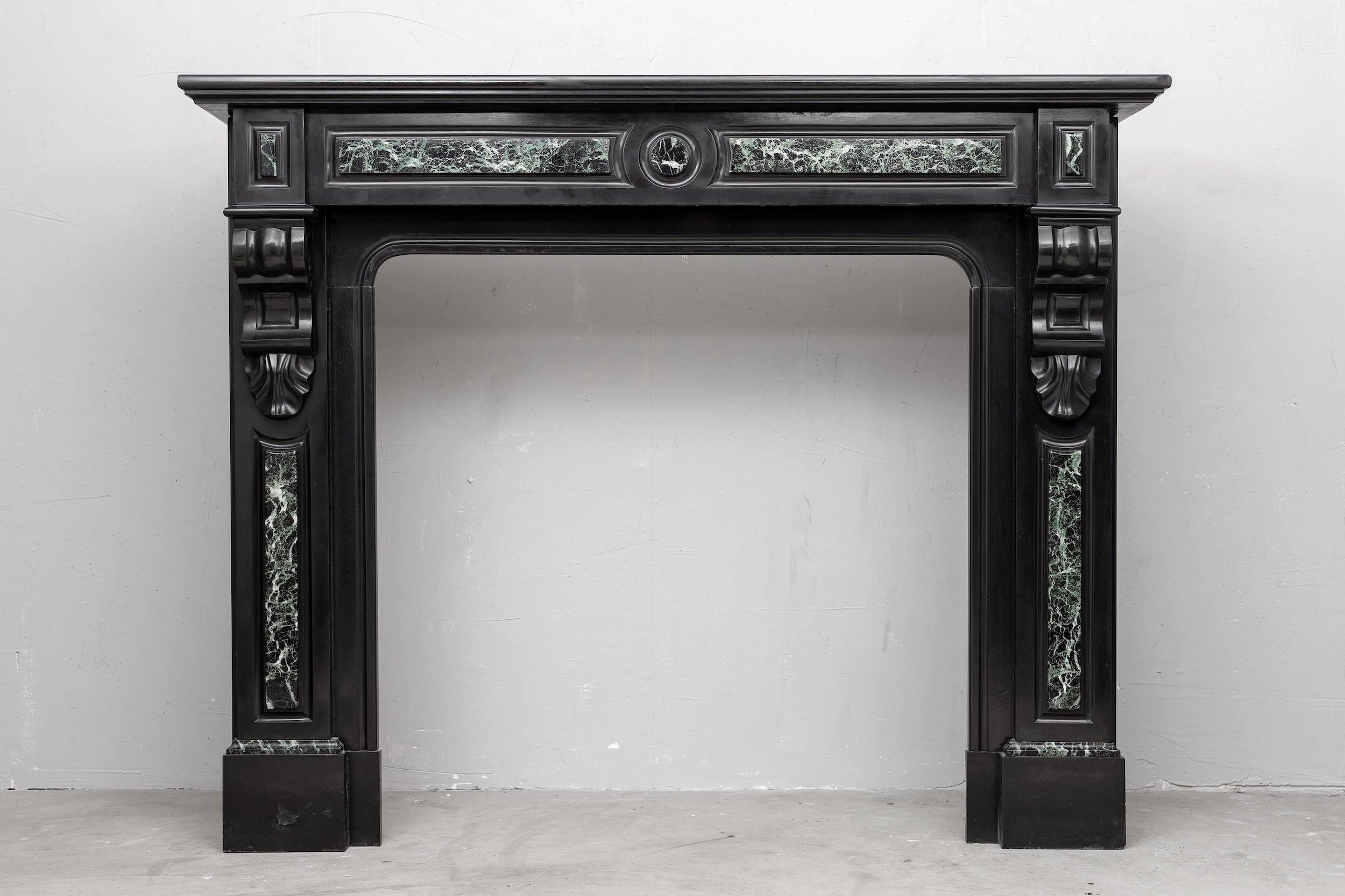 Black marble, surround fireplace, noir de maizy.