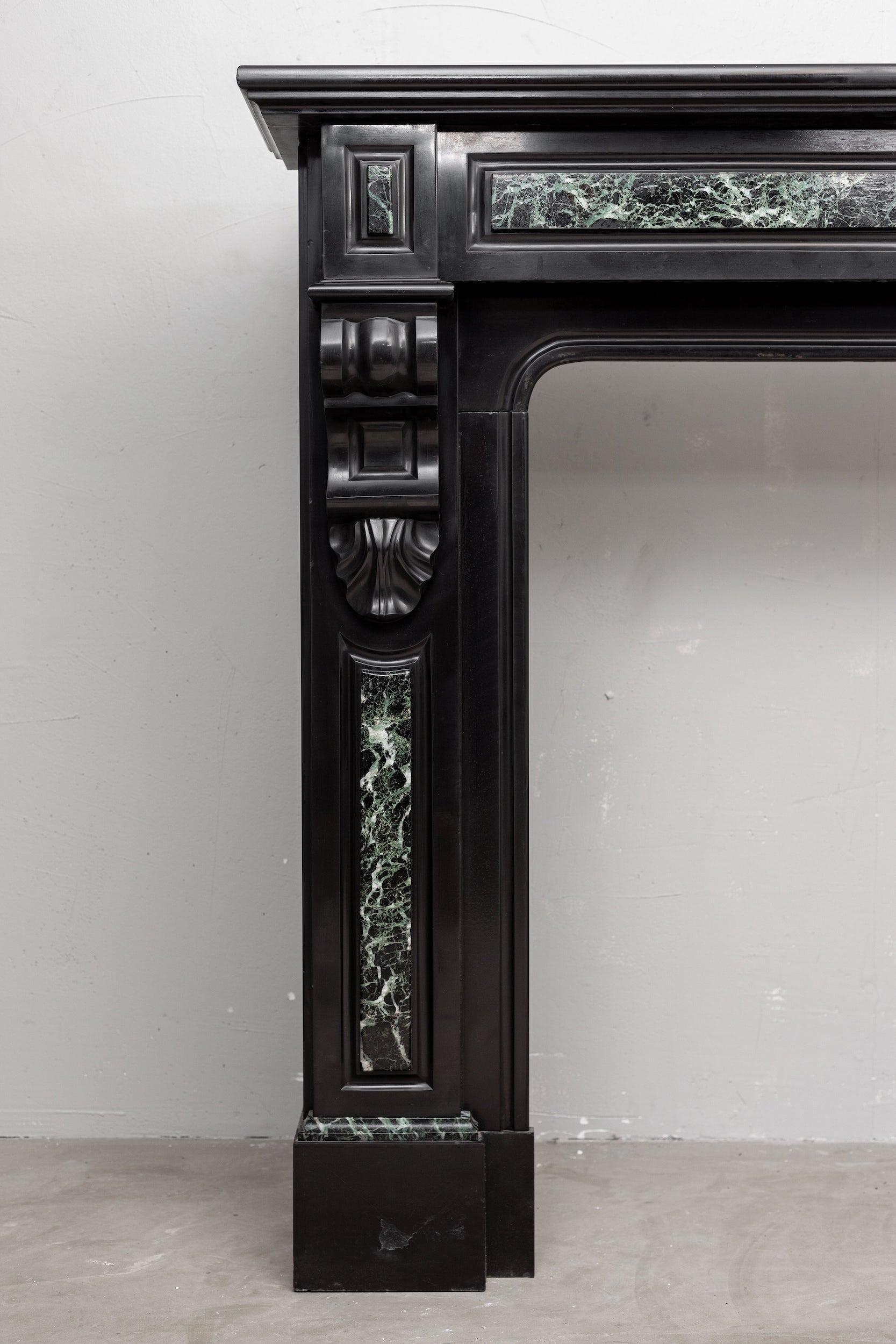 Black marble, surround fireplace, noir de maizy.