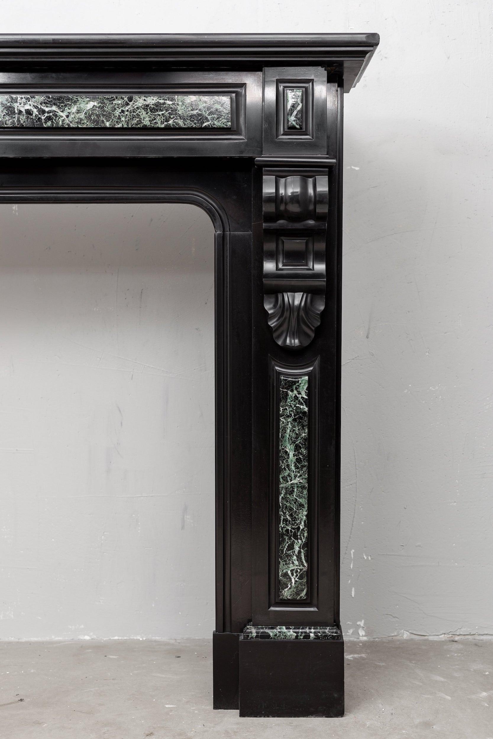 Black marble, surround fireplace, noir de maizy.