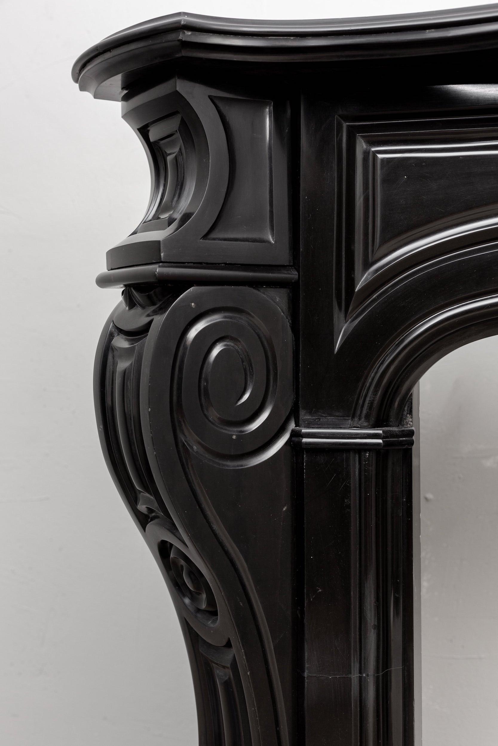 Black marble, surround fireplace, noir de maizy.