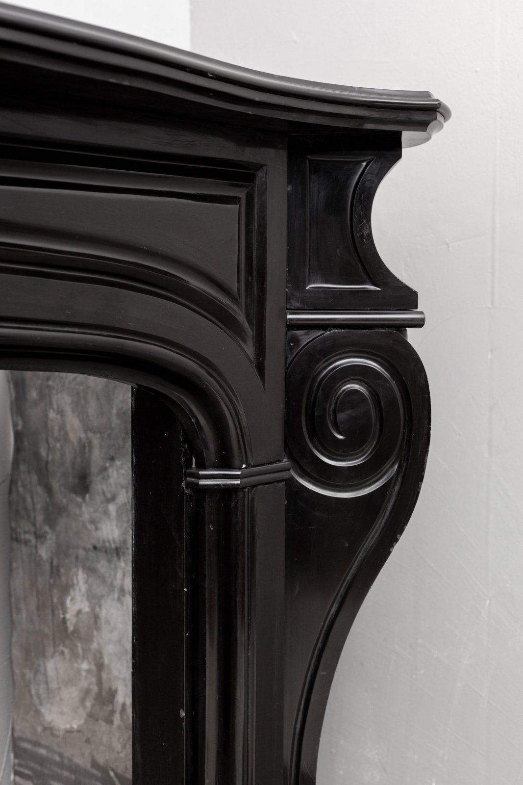Black marble, surround fireplace, noir de maizy.