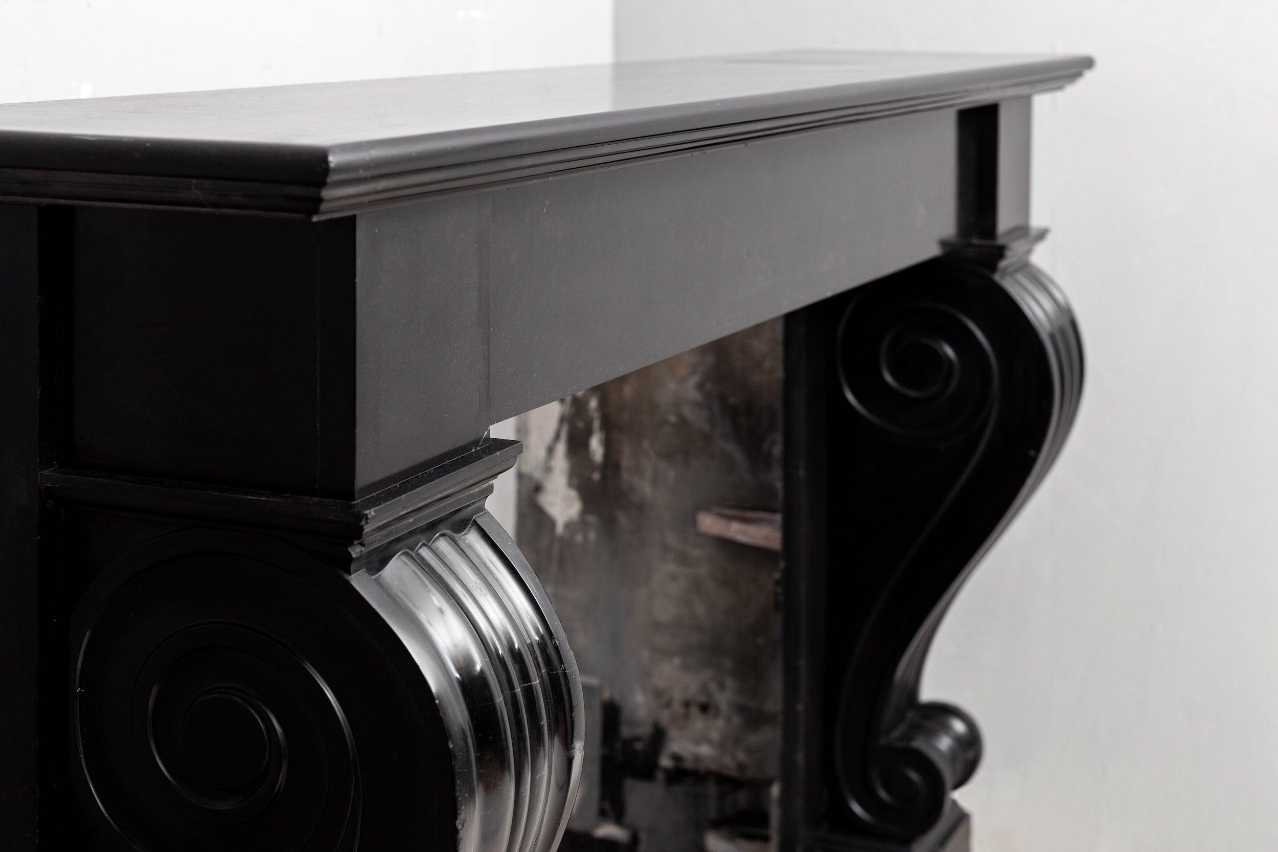 Black marble, surround fireplace, noir de maizy.
