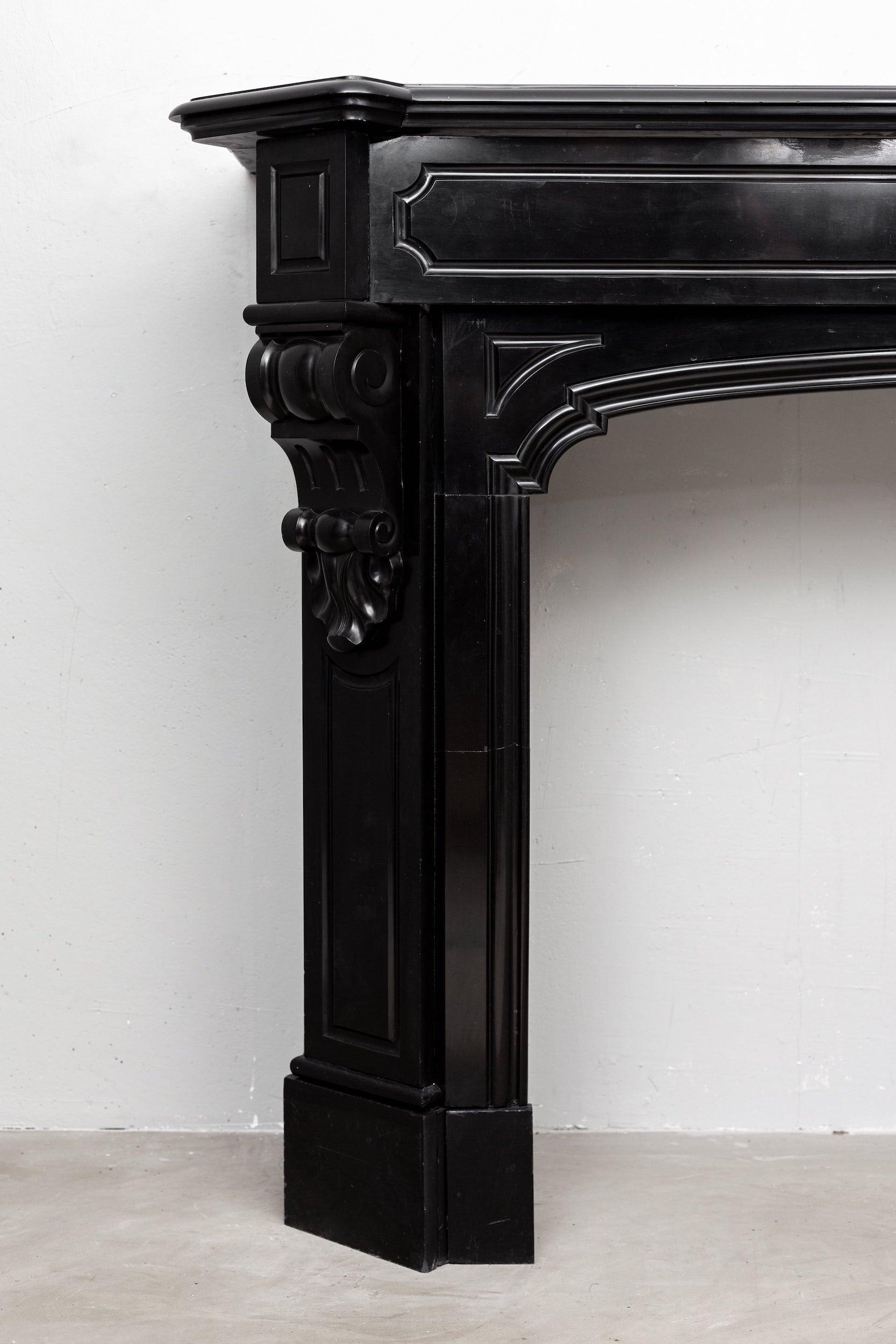 Black marble, surround fireplace, noir de maizy.