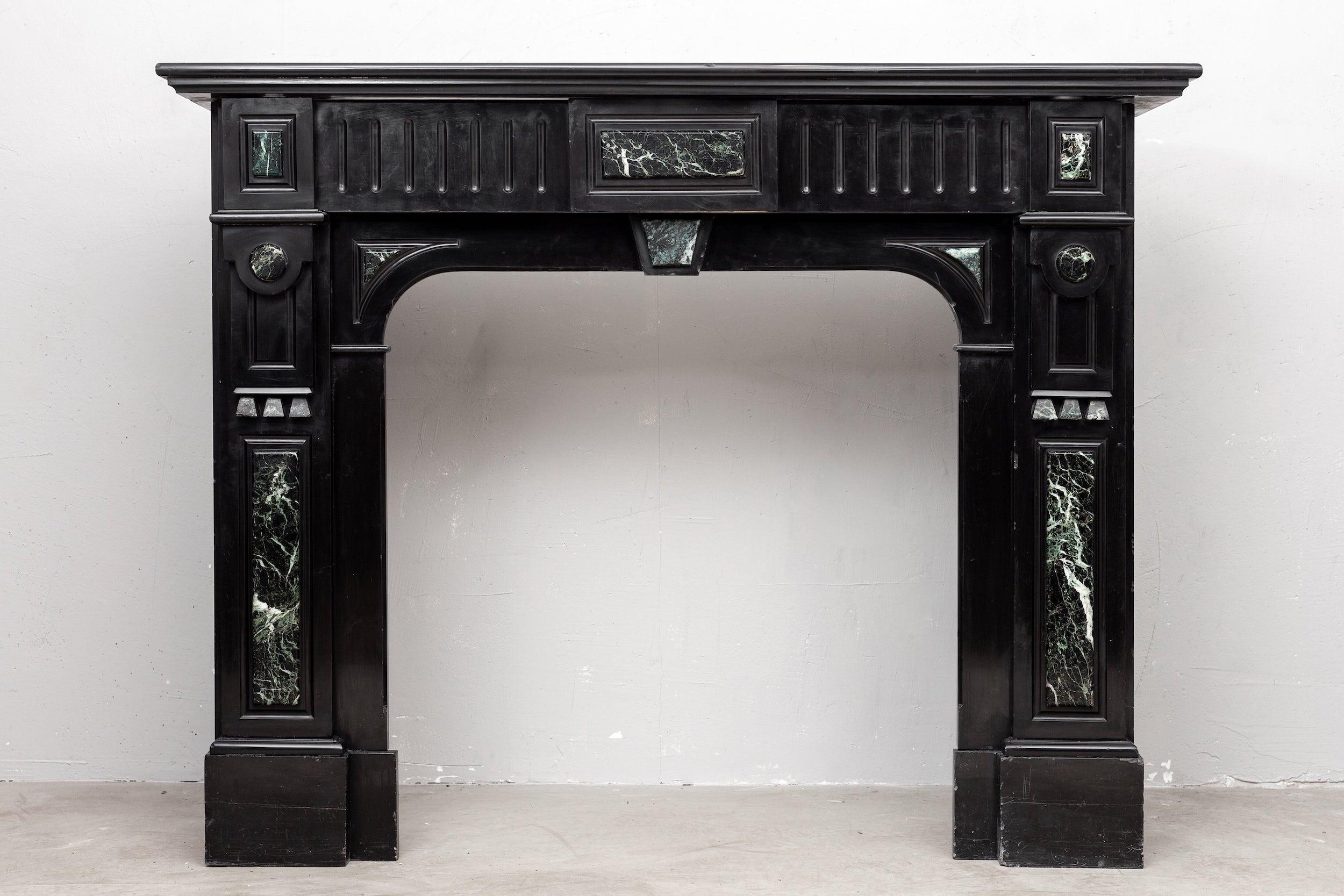 Black marble, surround fireplace, noir de maizy.