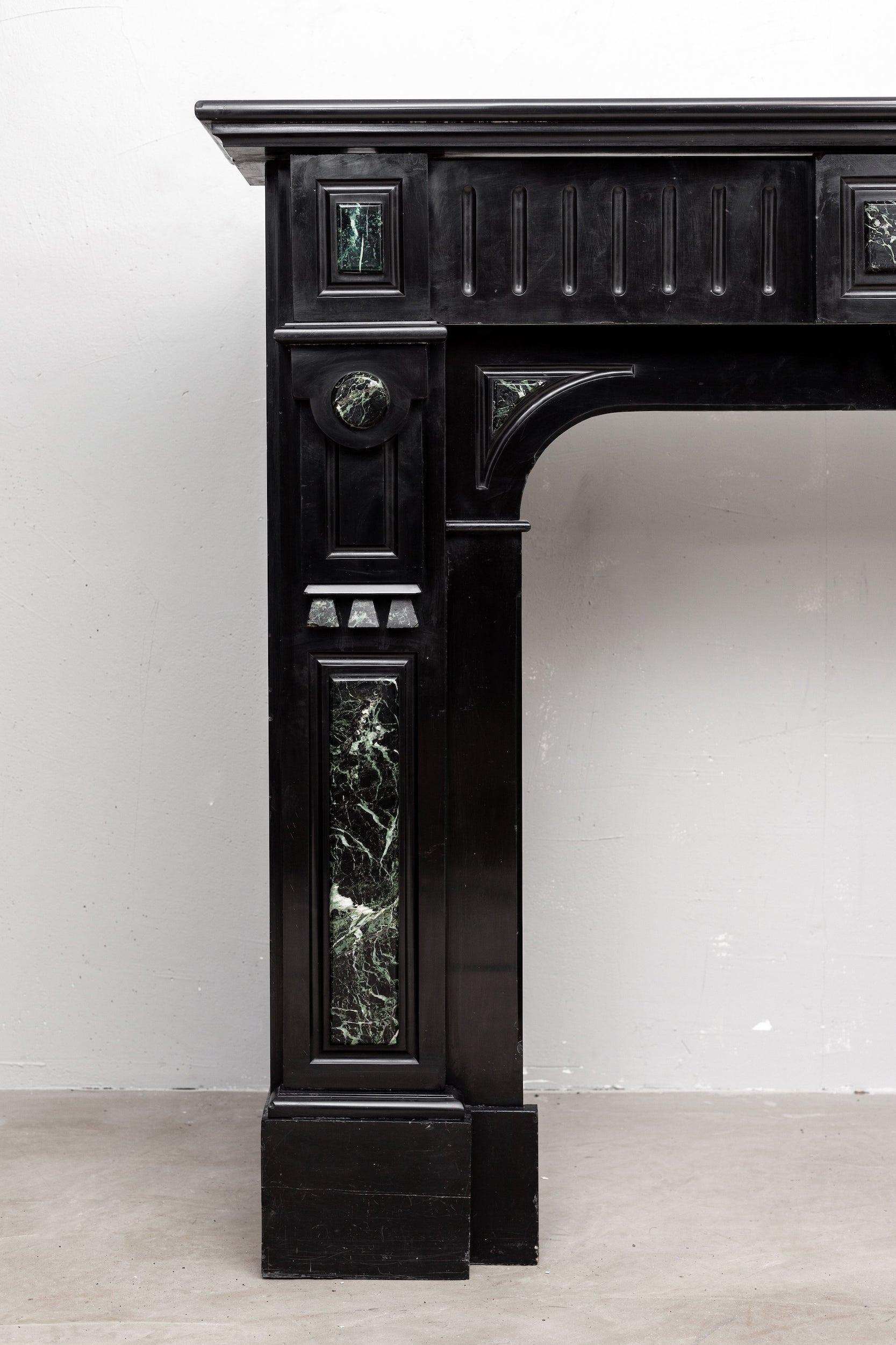 Black marble, surround fireplace, noir de maizy.