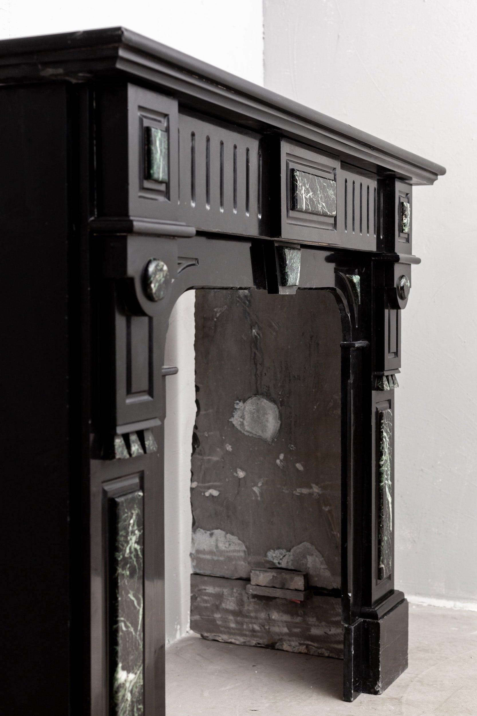 Black marble, surround fireplace, noir de maizy.