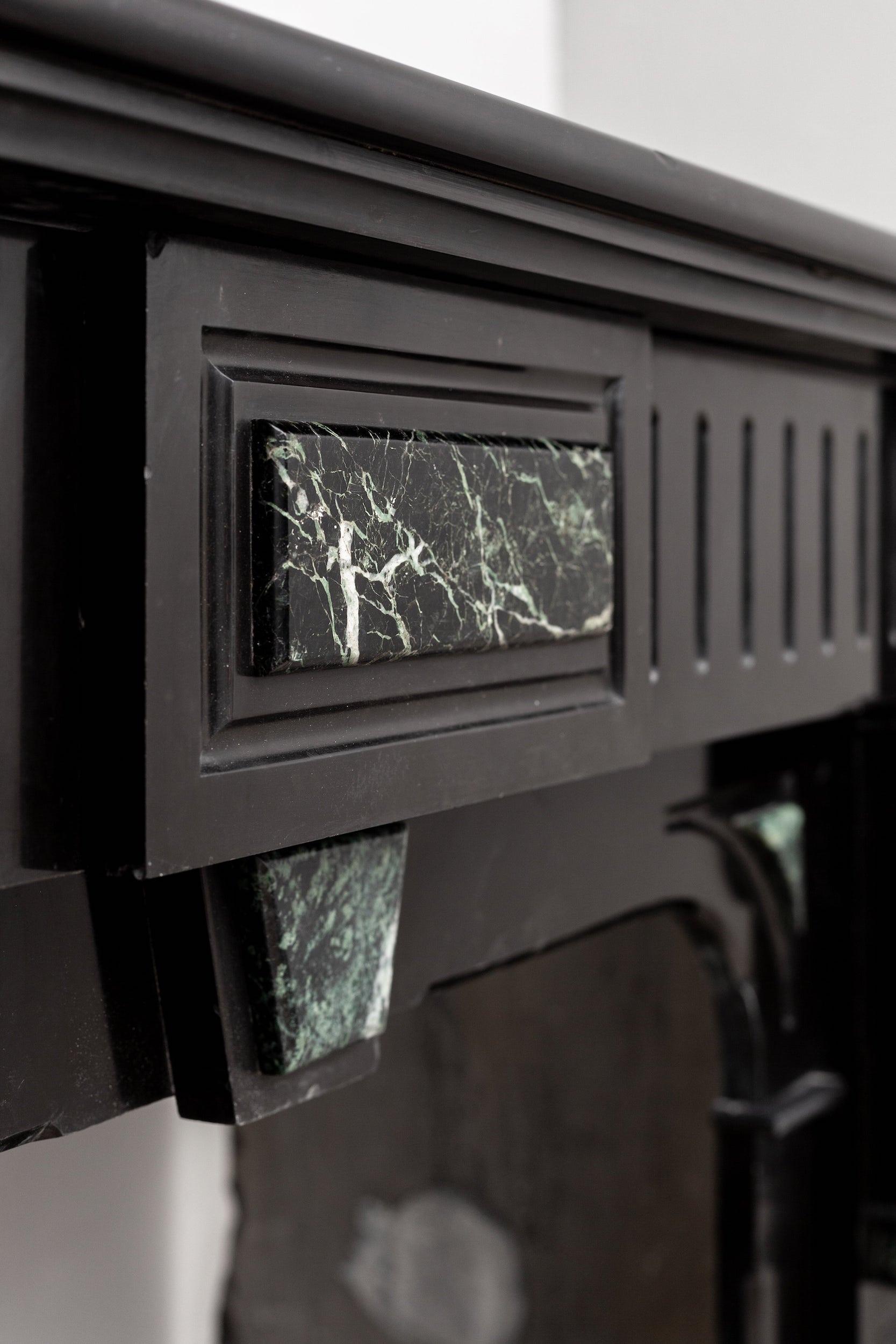 Black marble, surround fireplace, noir de maizy.