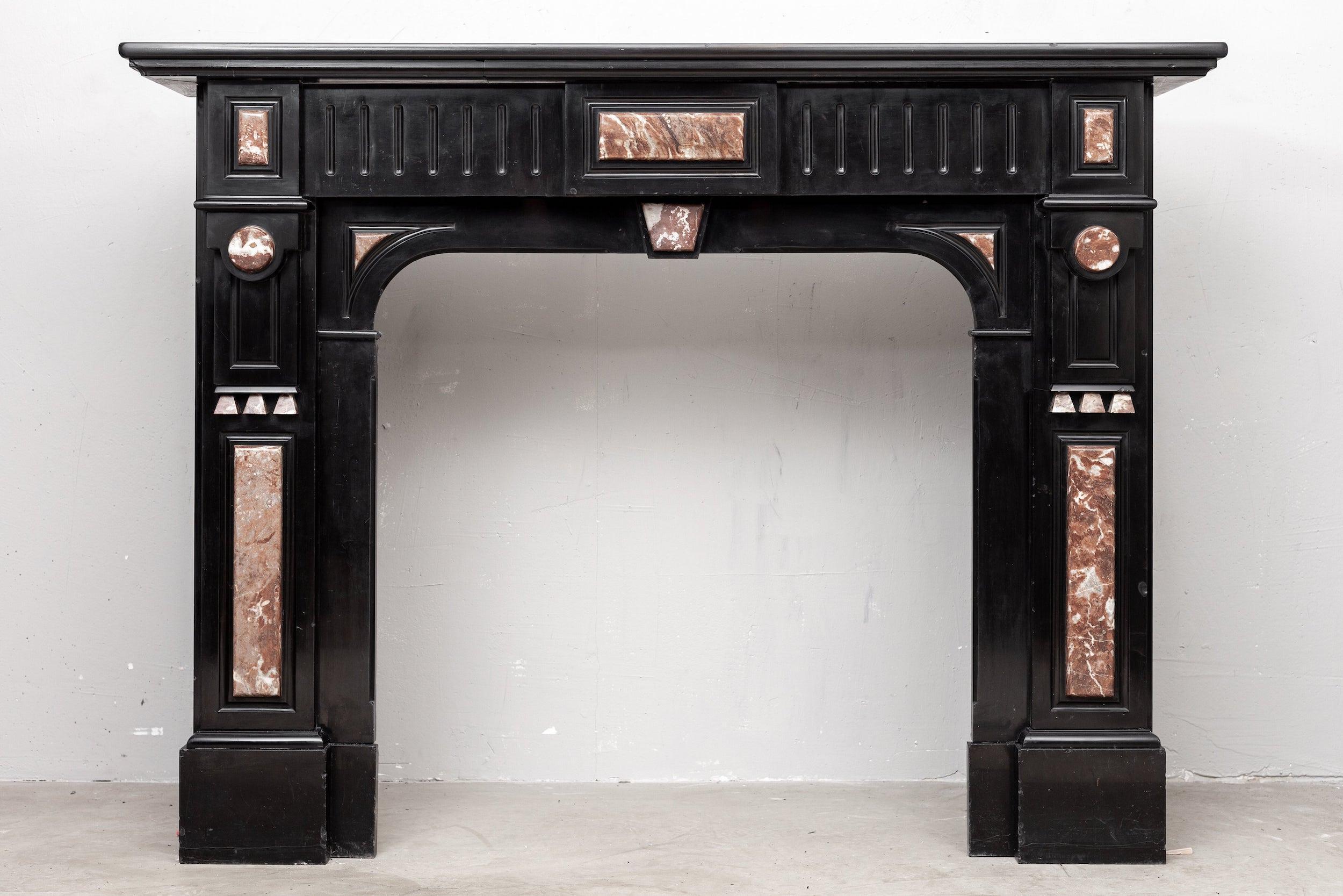 Black marble, surround fireplace, noir de maizy.