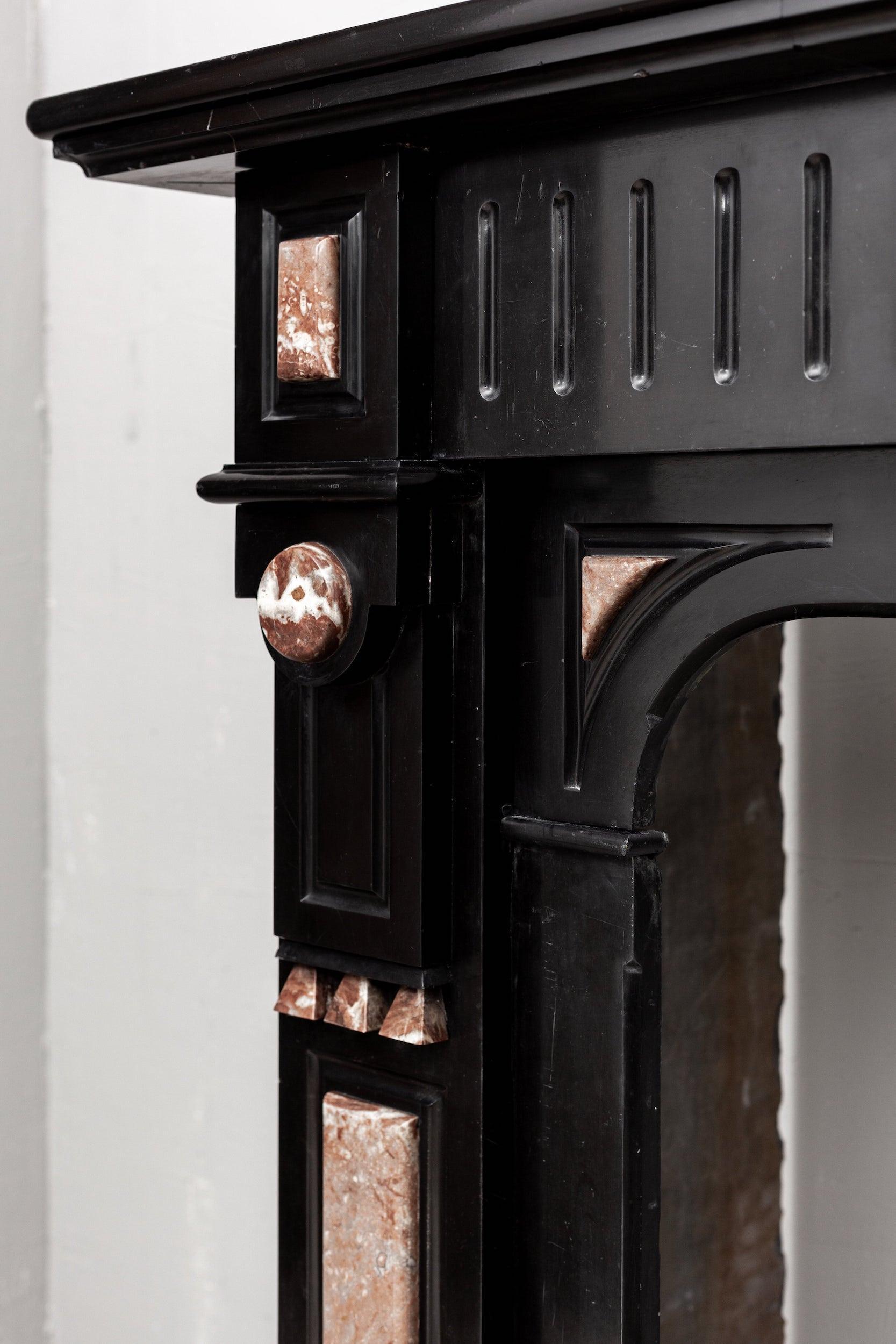 Black marble, surround fireplace, noir de maizy.
