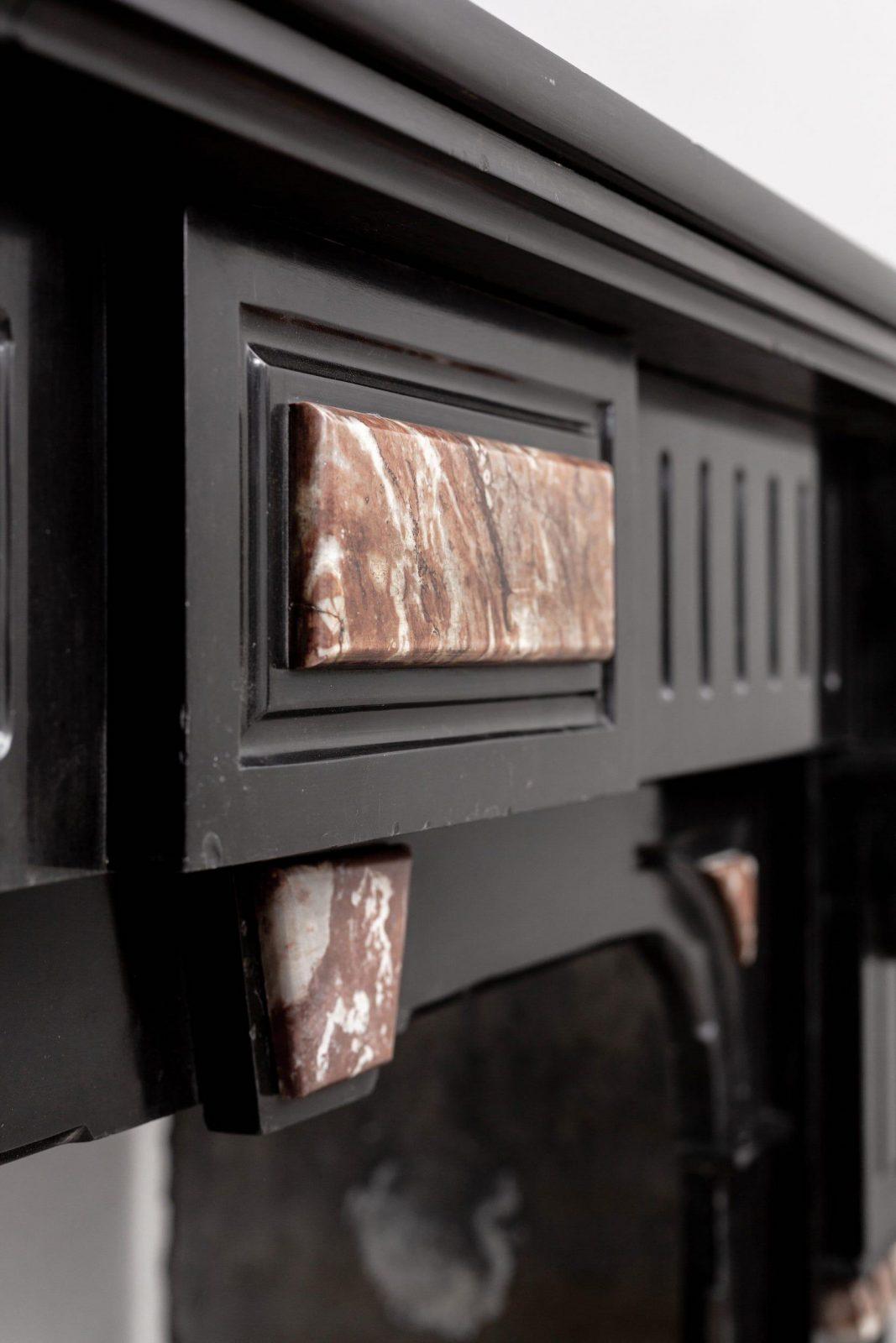Black marble, surround fireplace, noir de maizy.