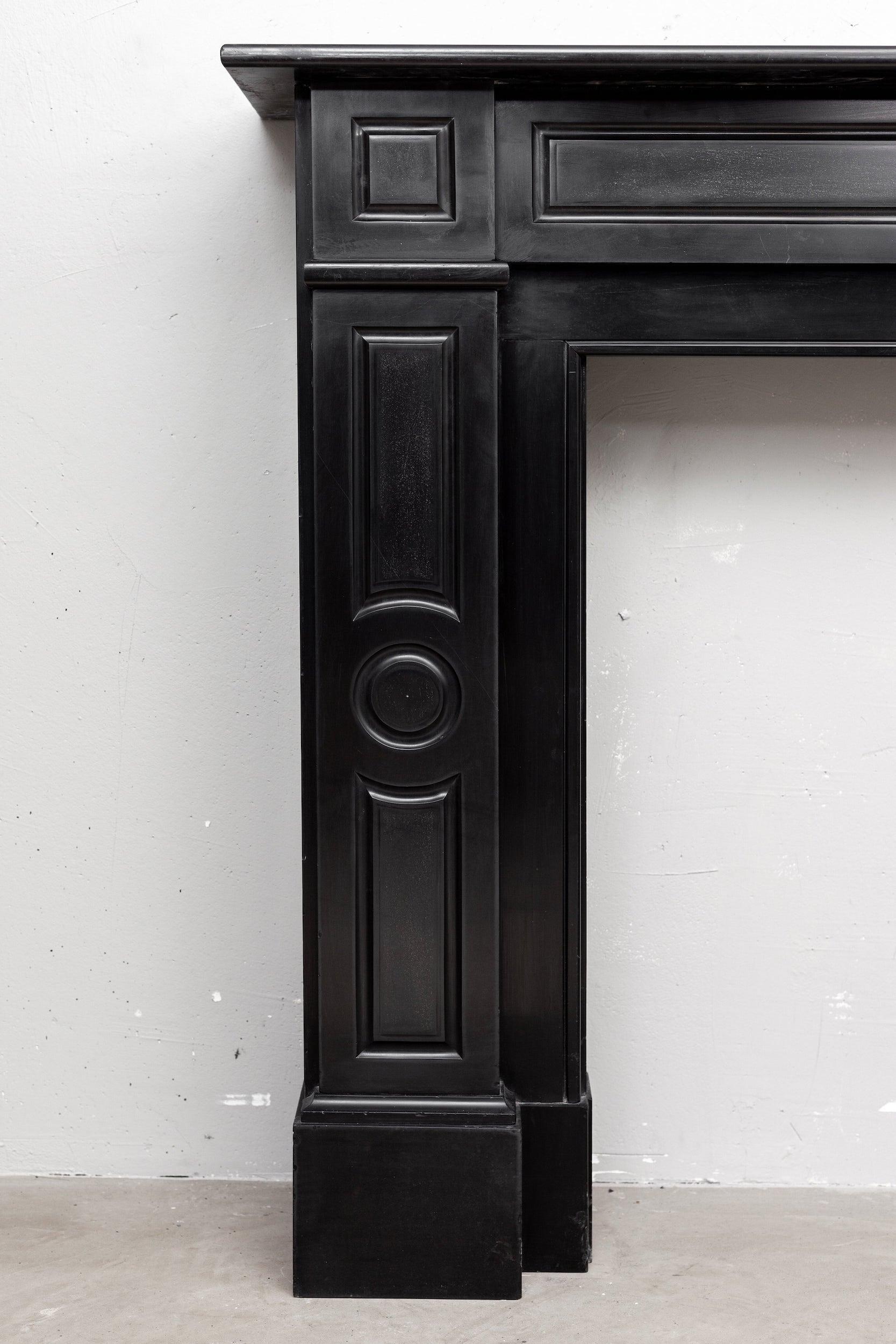 ART DECO BLACK MARBLE ANTIQUE FRONT FIREPLACE - Image 2