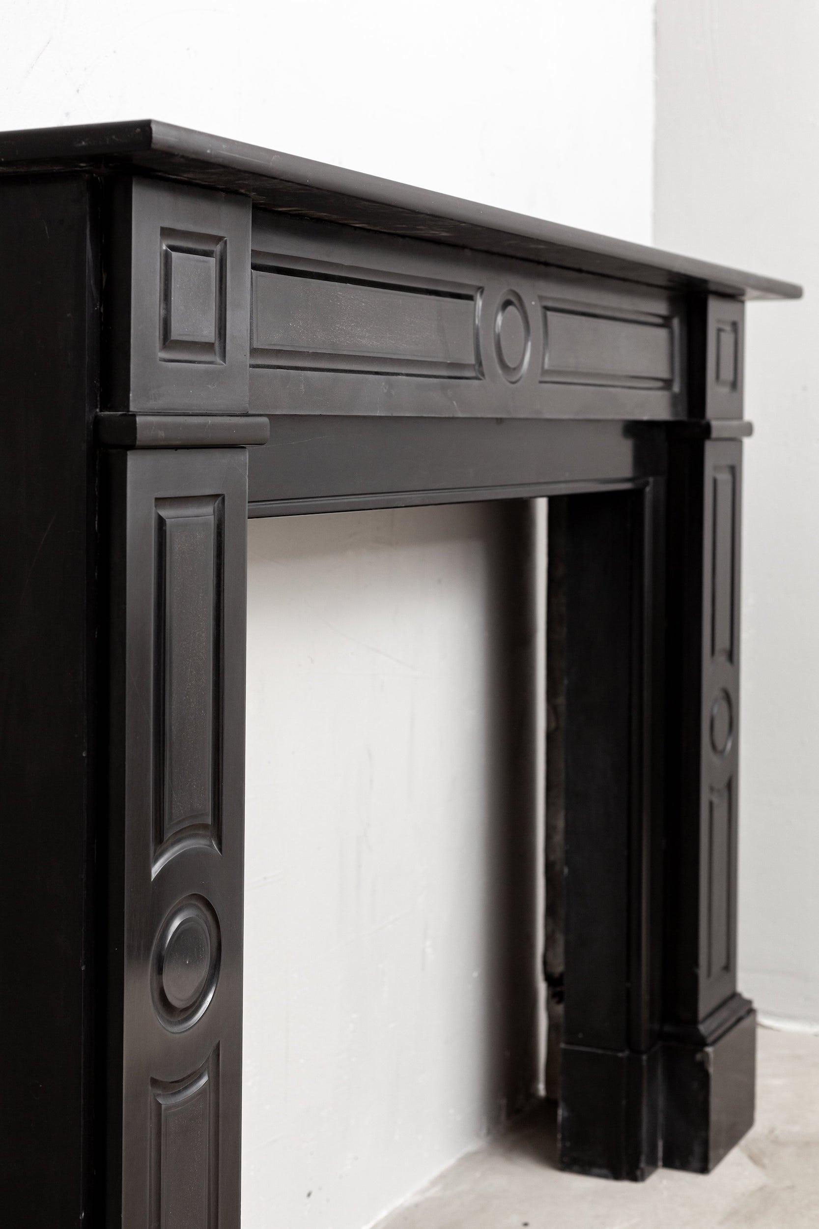 ART DECO BLACK MARBLE ANTIQUE FRONT FIREPLACE - Image 3