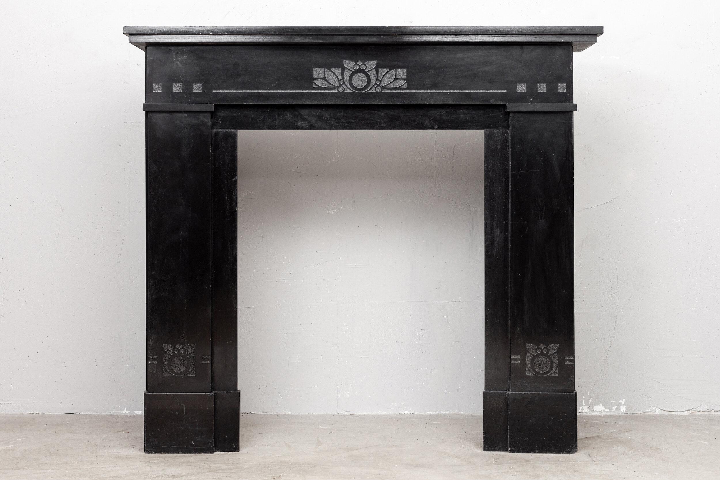 SET OF 2 IDENTICAL ART NOUVEAU ETCHED FIREPLACES