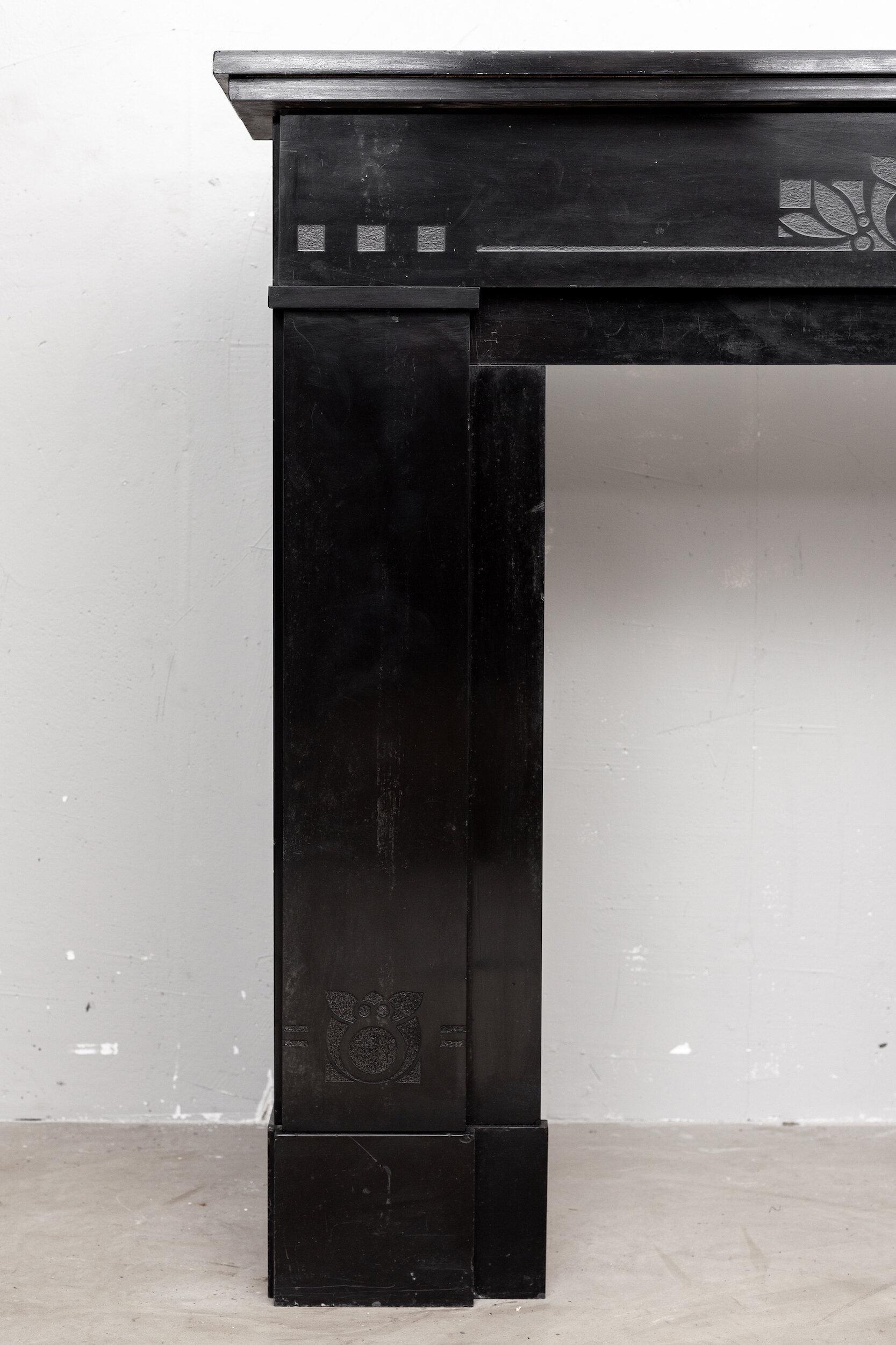 SET OF 2 IDENTICAL ART NOUVEAU ETCHED FIREPLACES - Image 3