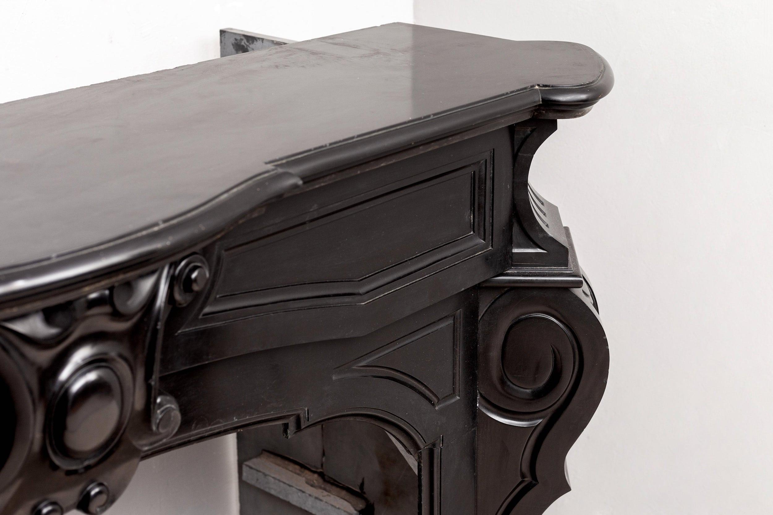 LOUIS XV STYLE NOIR DE MAZY ANTIQUE FIREPLACE - Image 2