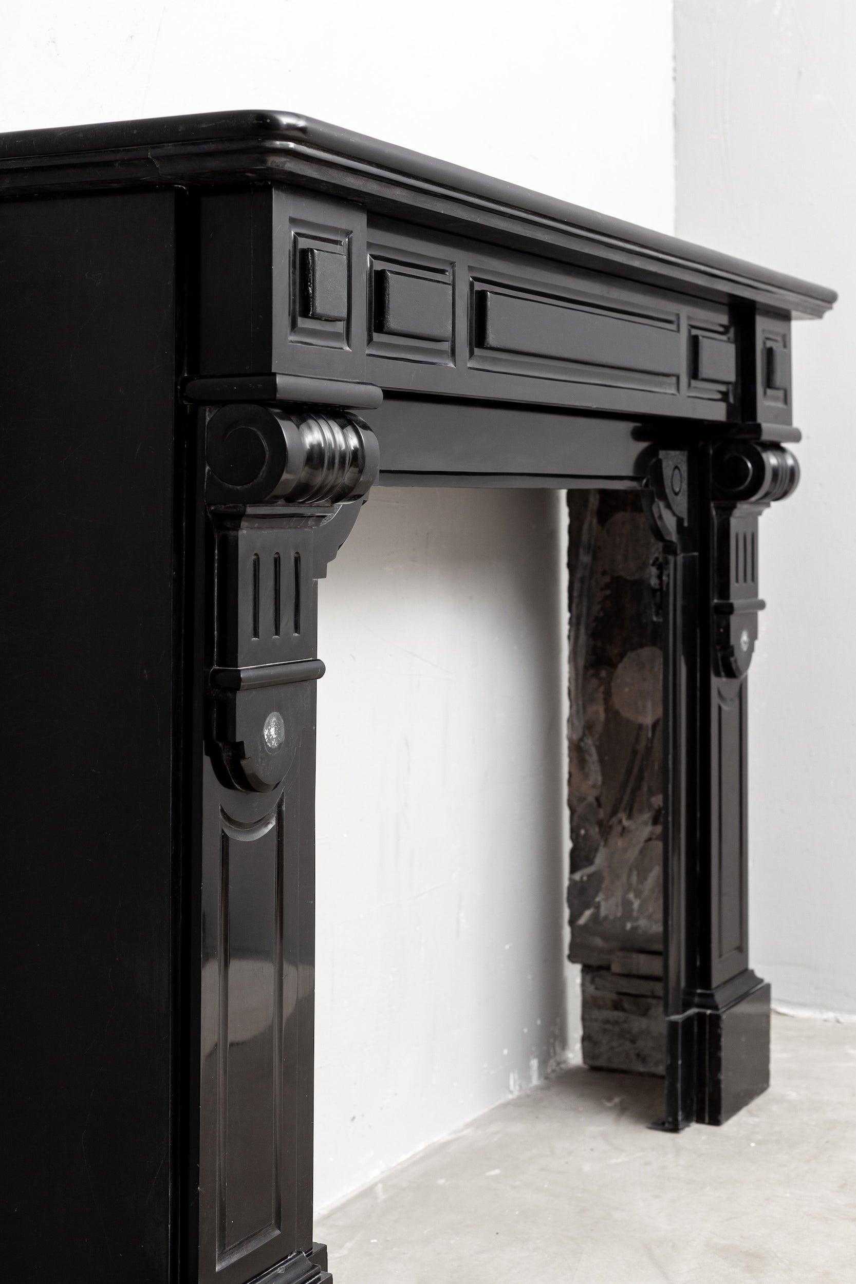 NEOCLASSIC BLACK MARBLE ANTIQUE FIREPLACE - Image 3
