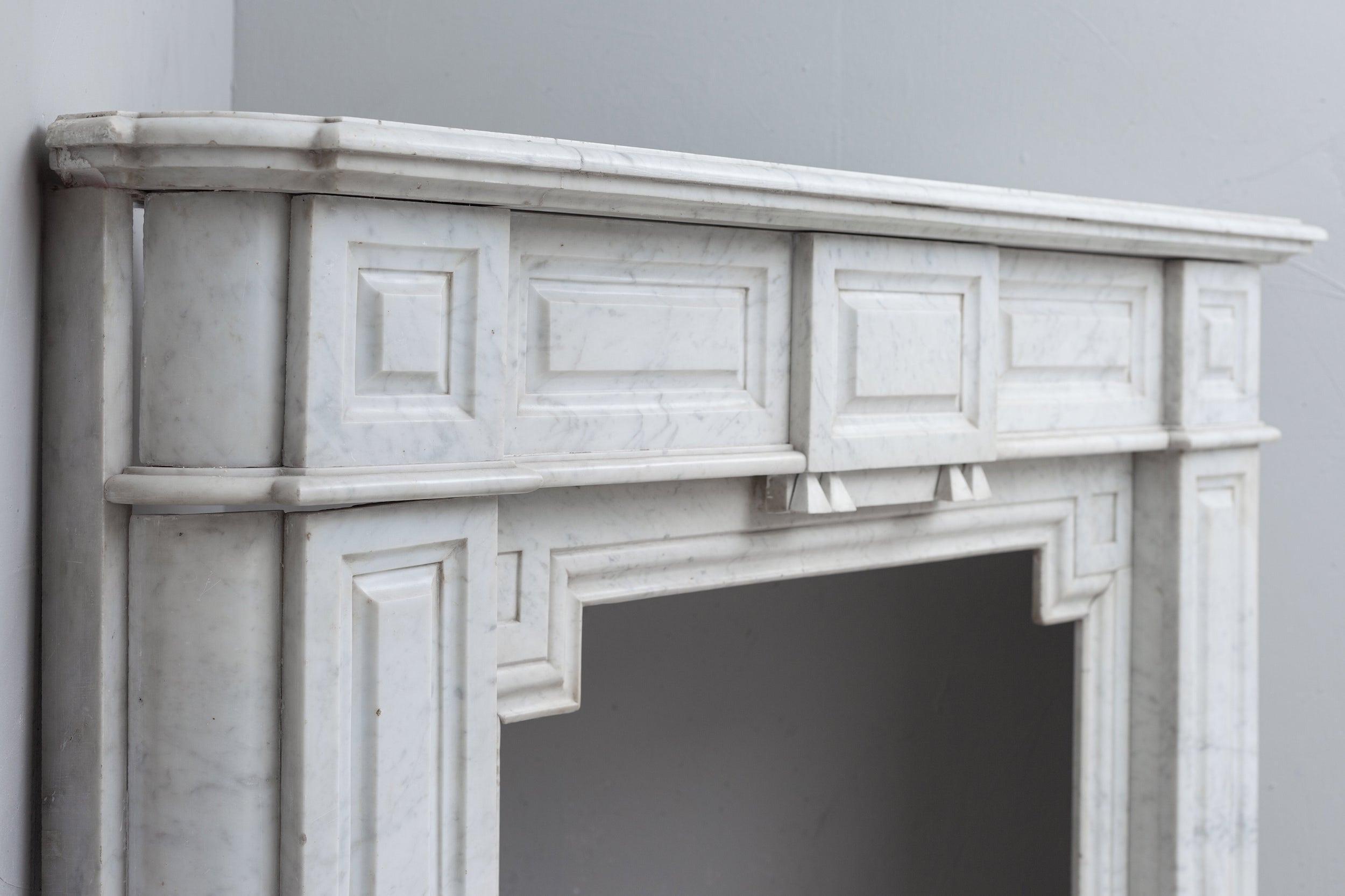 NEOCLASSIC WHITE MARBLE ANTIQUE FIREPLACE - Image 5