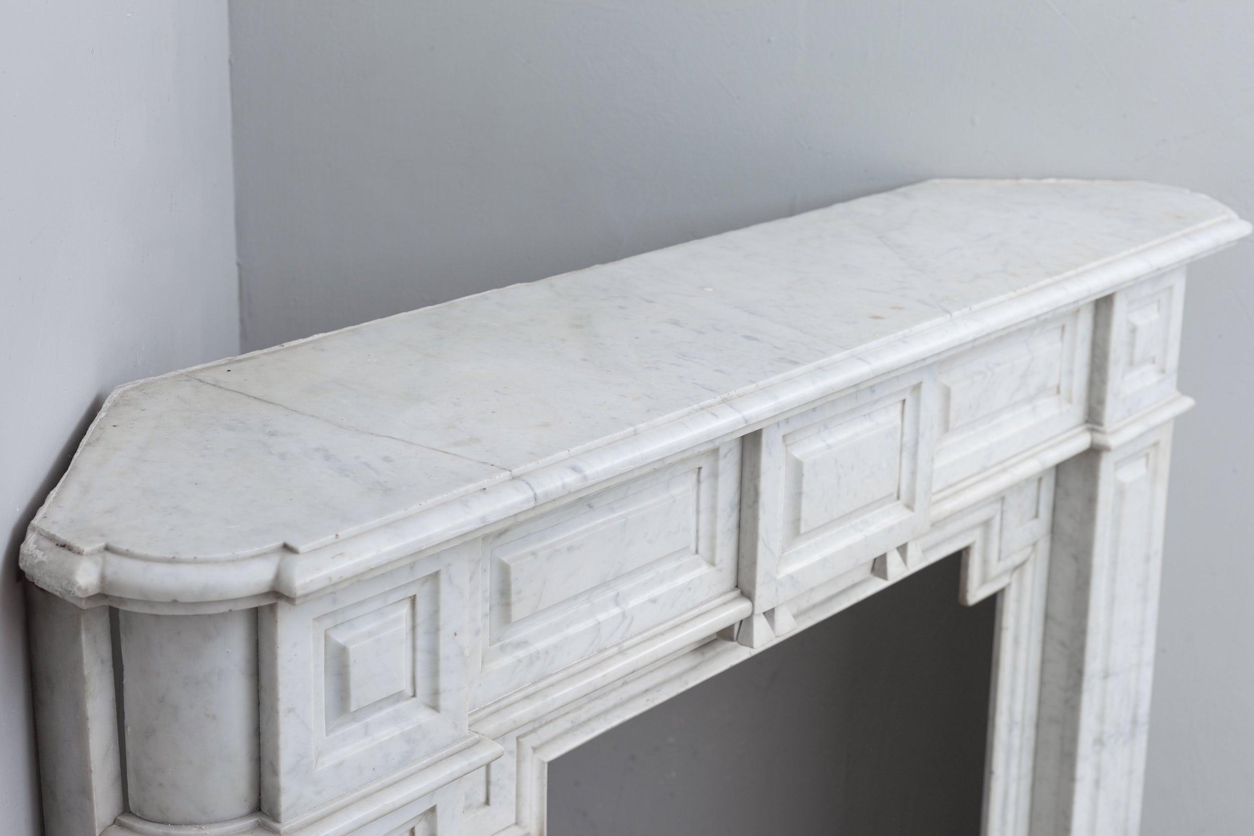 NEOCLASSIC WHITE MARBLE ANTIQUE FIREPLACE - Image 4