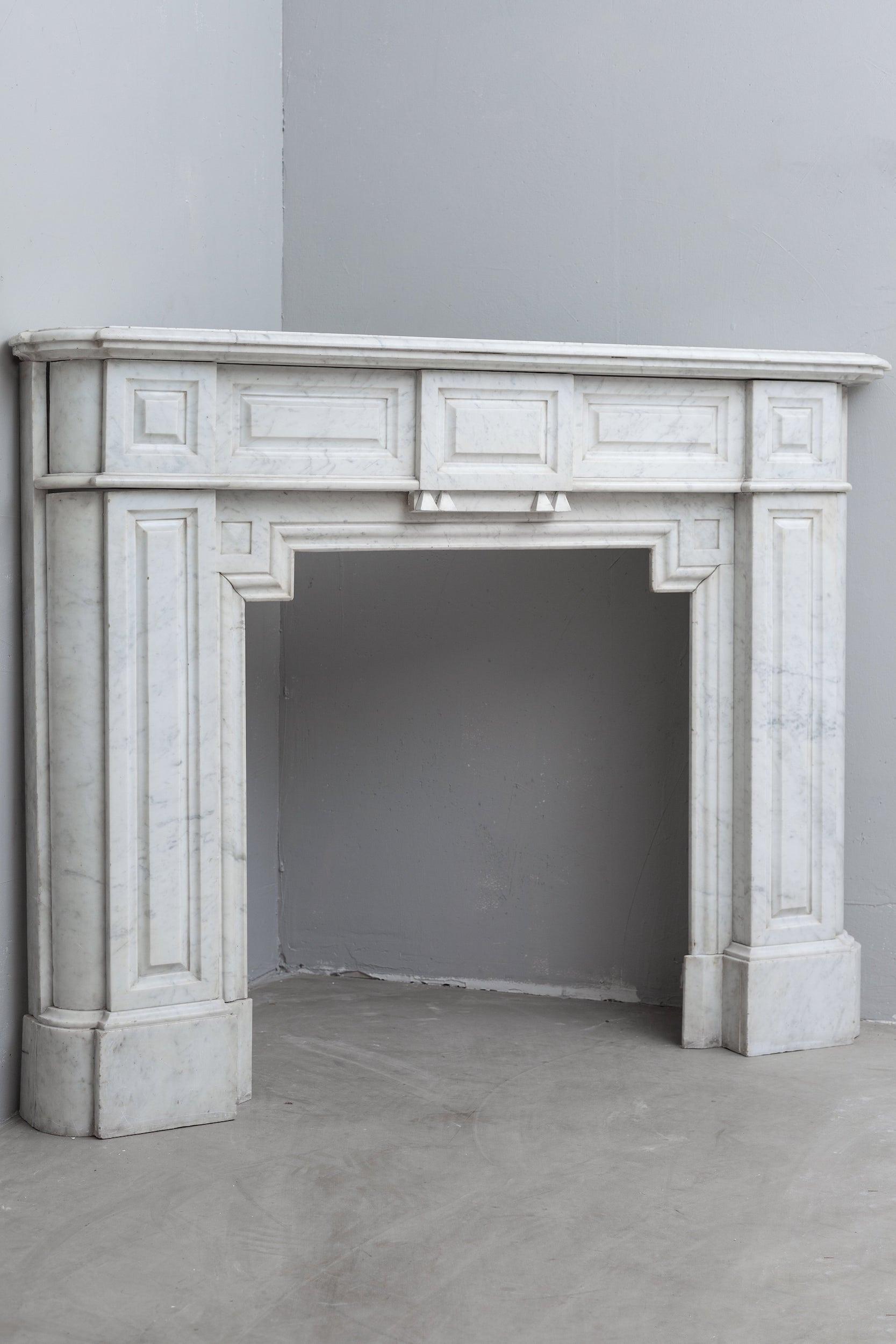 NEOCLASSIC WHITE MARBLE ANTIQUE FIREPLACE - Image 3