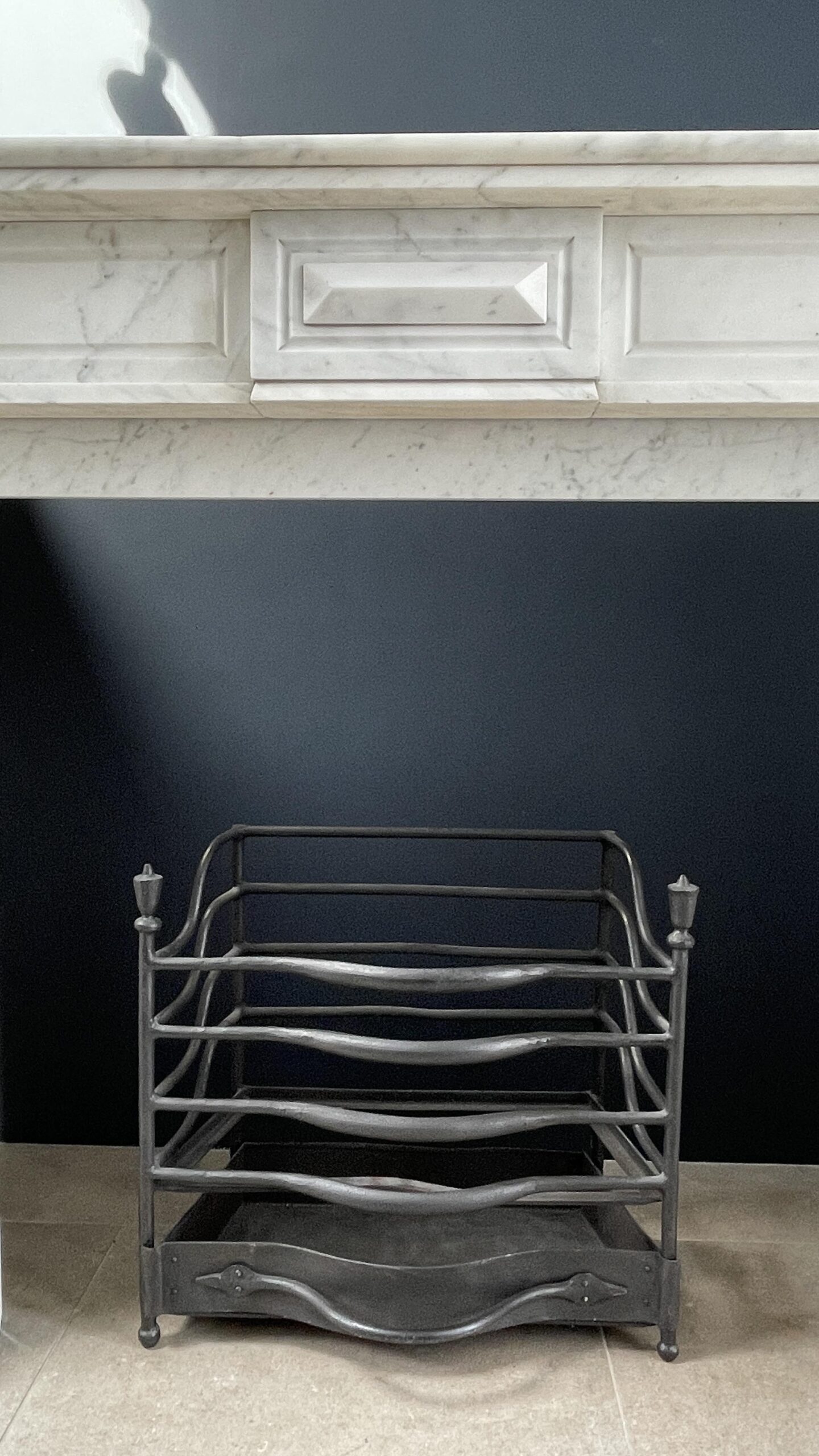 French Louis XV Antique Circulation Fireplace Carrara Marble - Image 7