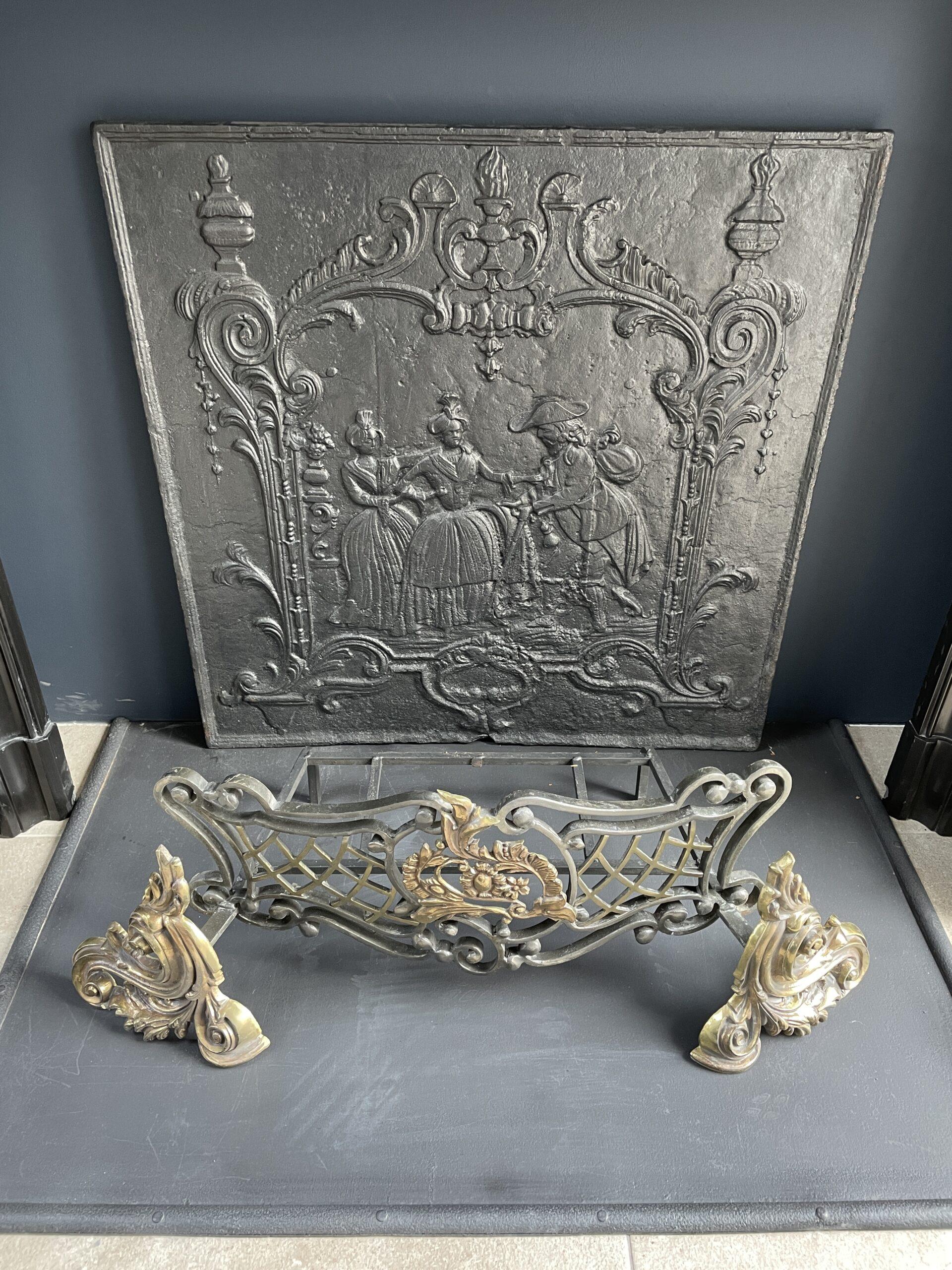 Incredible detailed Black and Rouge Marble Antique Fireplace surround - Image 8