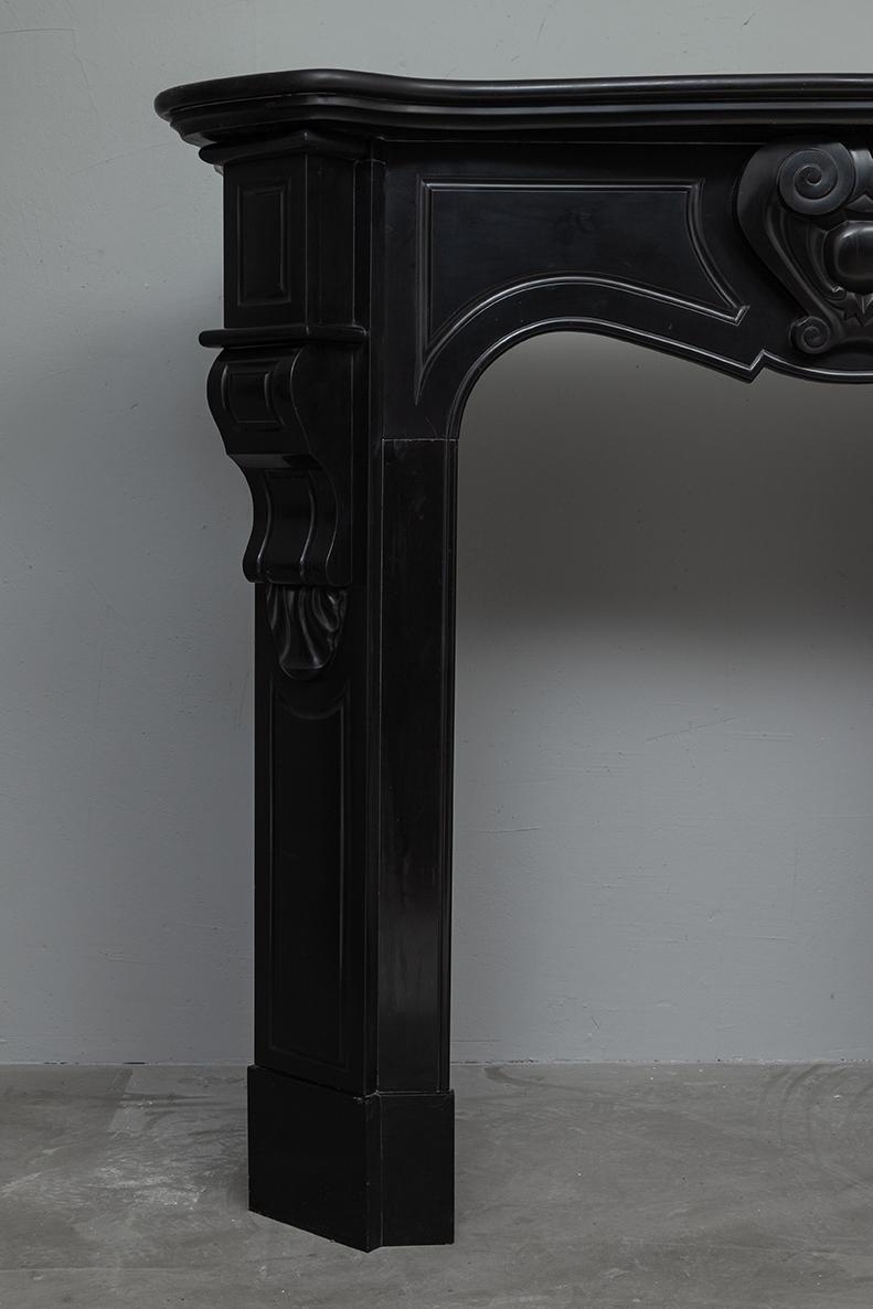 LOUIS XV STYLE NOIR DE MAZY ANTIQUE FIREPLACE - Image 2