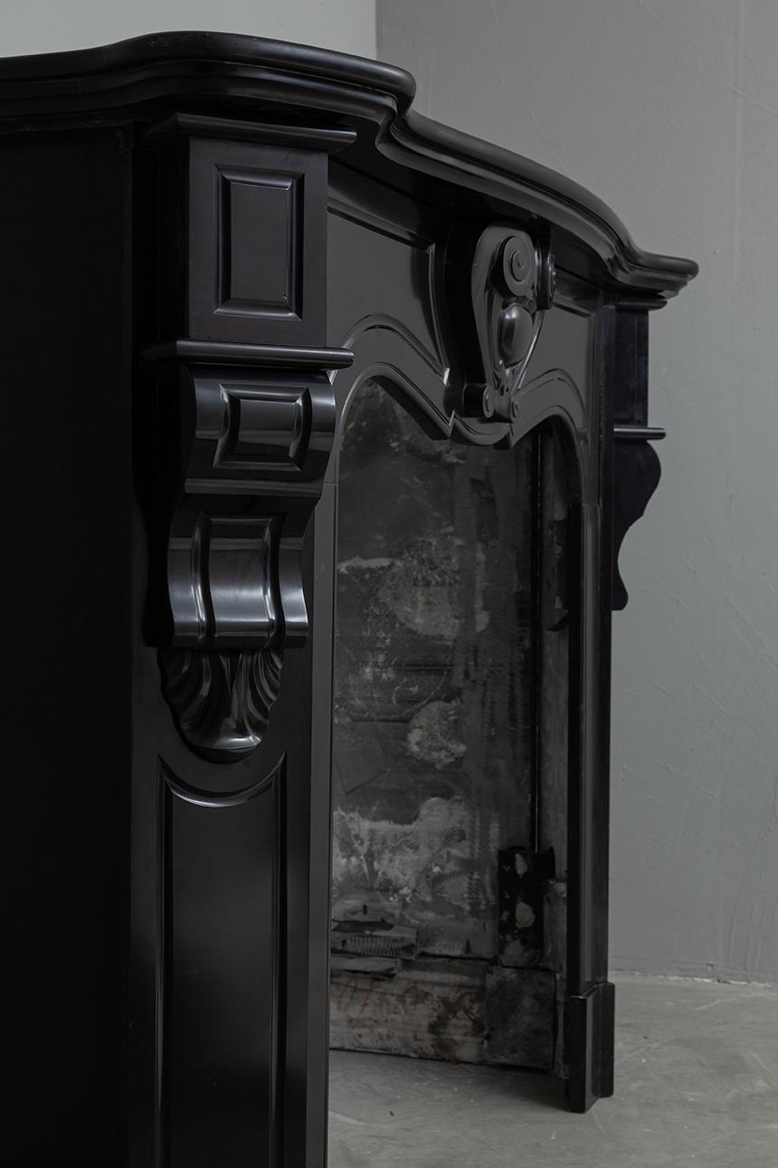 LOUIS XV STYLE NOIR DE MAZY ANTIQUE FIREPLACE - Image 4