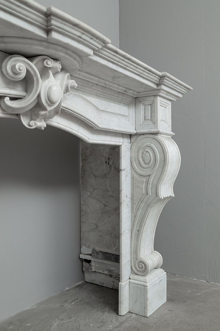 NEOCLASSIC WHITE MARBLE ANTIQUE FIREPLACE - Image 4
