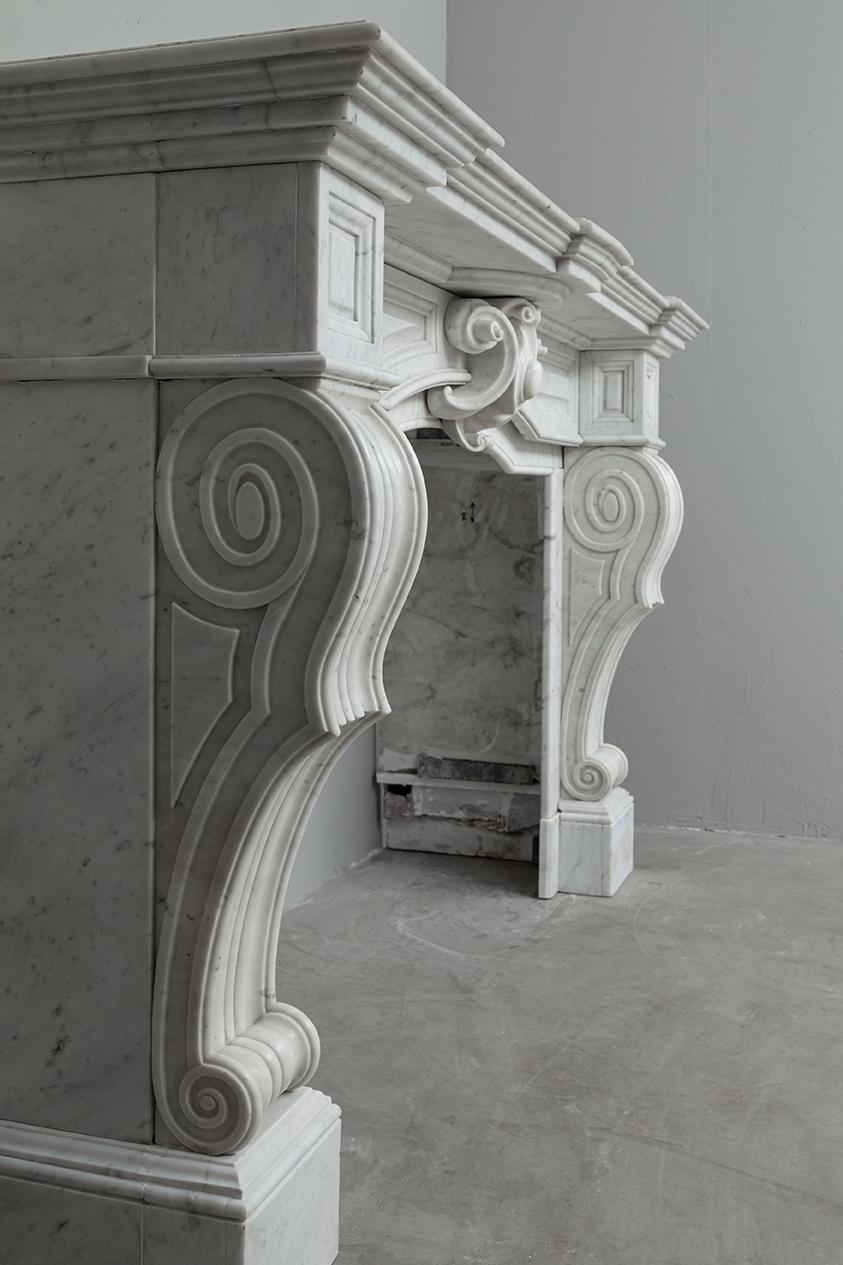 NEOCLASSIC WHITE MARBLE ANTIQUE FIREPLACE - Image 3
