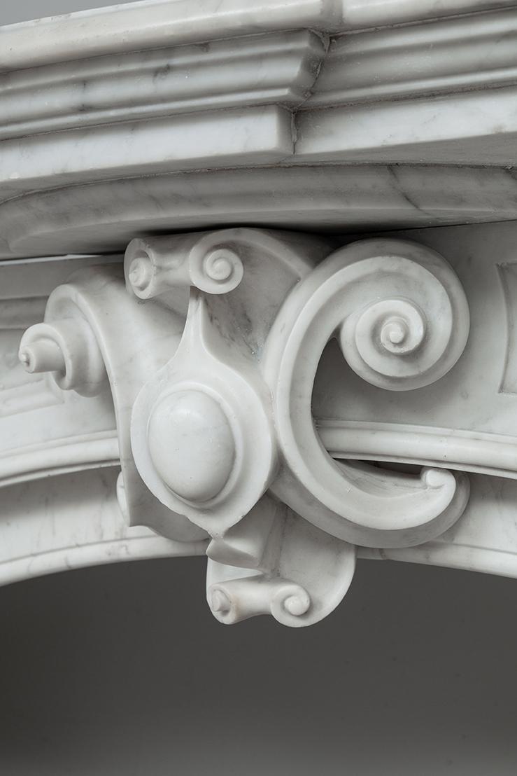 NEOCLASSIC WHITE MARBLE ANTIQUE FIREPLACE - Image 2