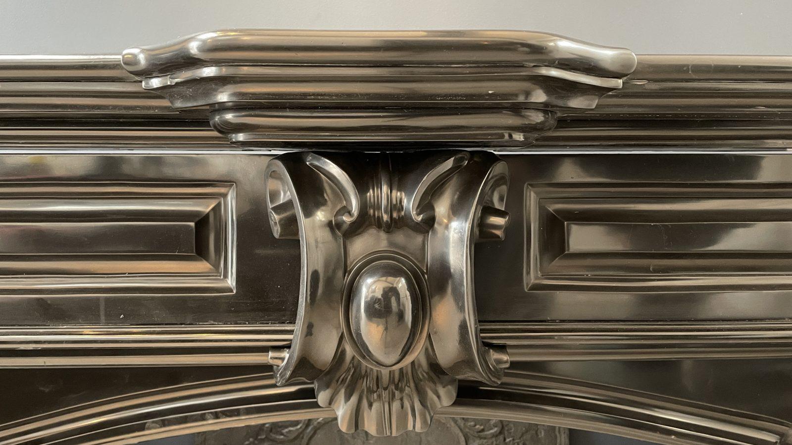 Beautiful Louis XVI Noir de Mazy Antique Circulation Fireplace - Image 8