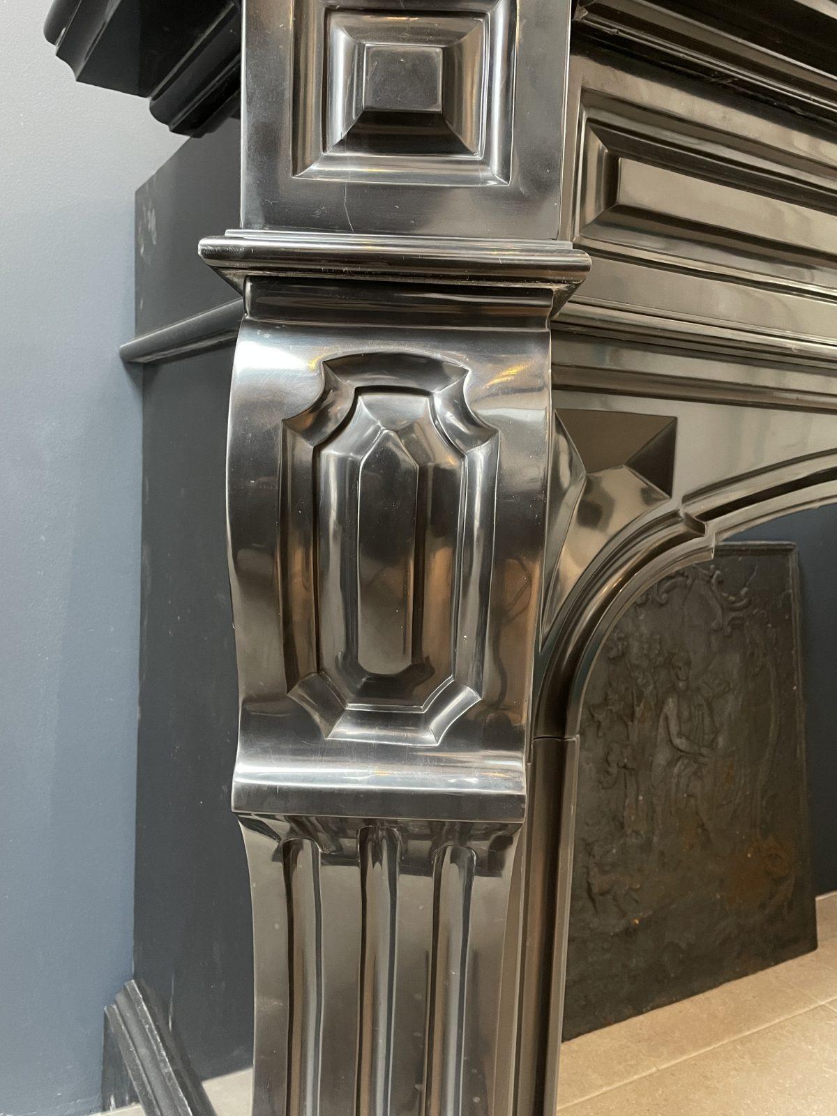 Beautiful Louis XVI Noir de Mazy Antique Circulation Fireplace - Image 7