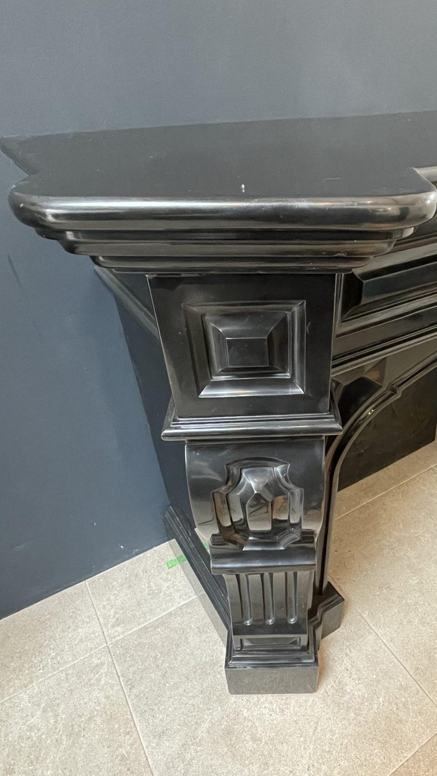 Beautiful Louis XVI Noir de Mazy Antique Circulation Fireplace - Image 24