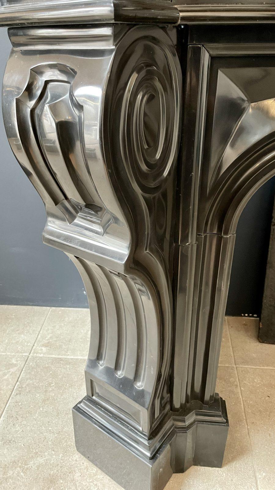 Beautiful Louis XVI Noir de Mazy Antique Circulation Fireplace - Image 13