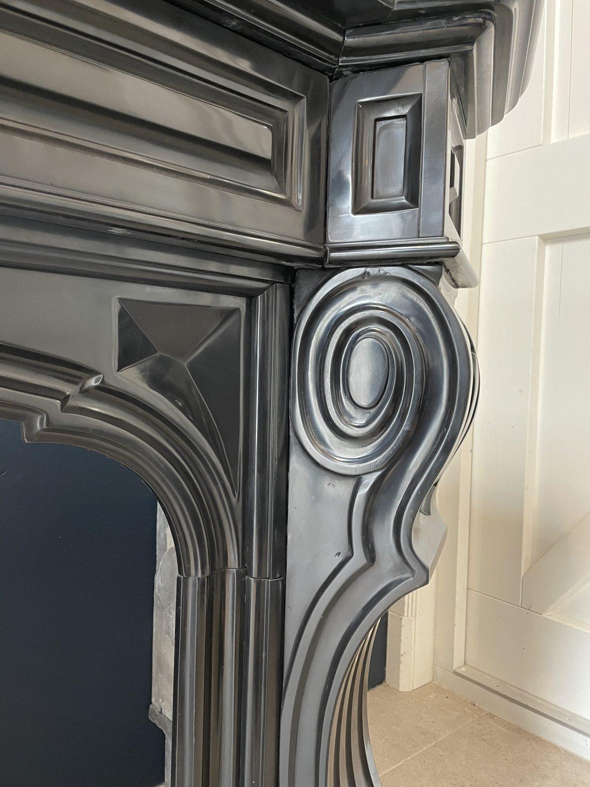Beautiful Louis XVI Noir de Mazy Antique Circulation Fireplace - Image 20