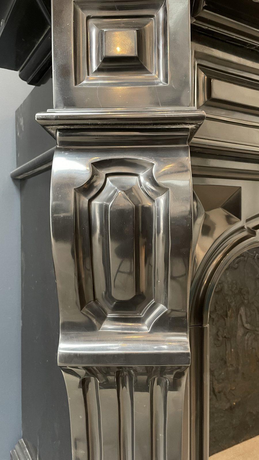 Beautiful Louis XVI Noir de Mazy Antique Circulation Fireplace - Image 19