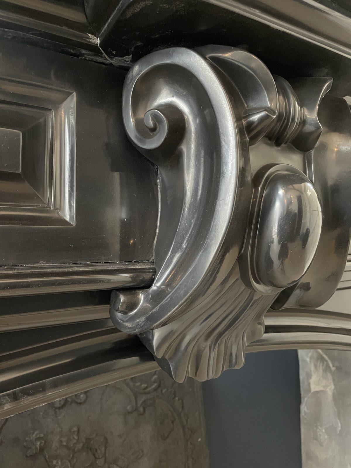 Beautiful Louis XVI Noir de Mazy Antique Circulation Fireplace - Image 18