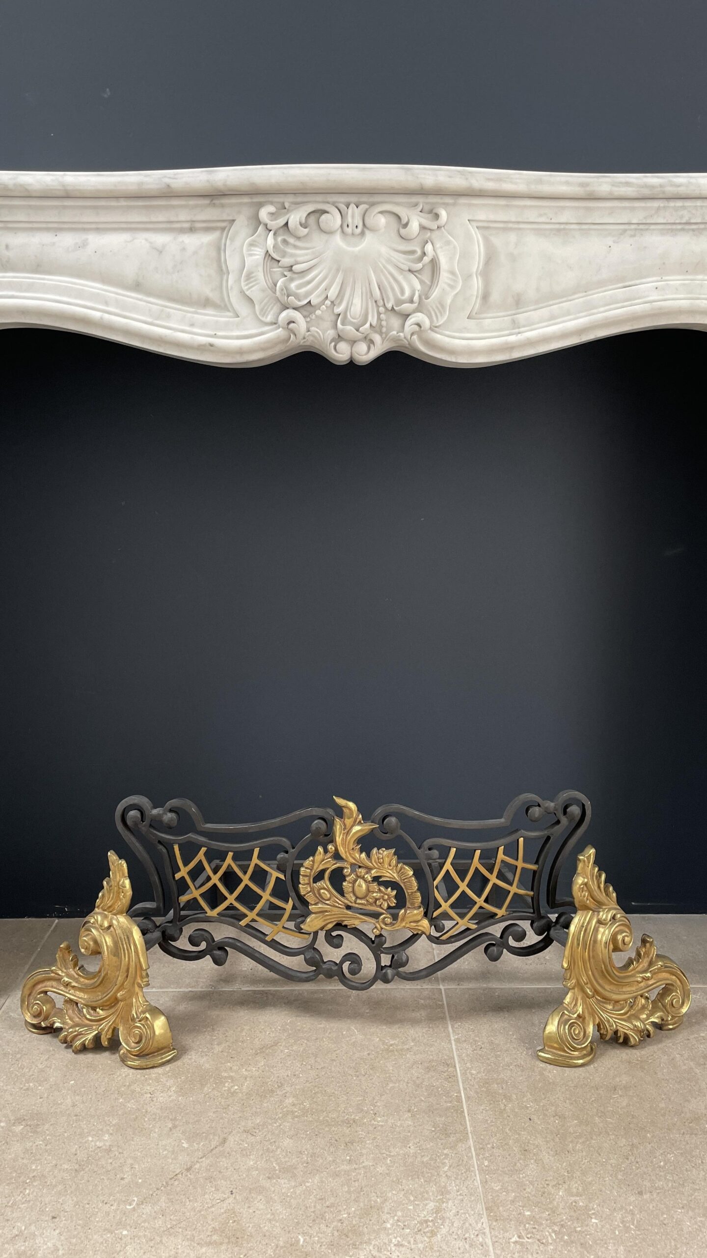 Special French Antique Carrara Marble Front Fireplace - Image 14