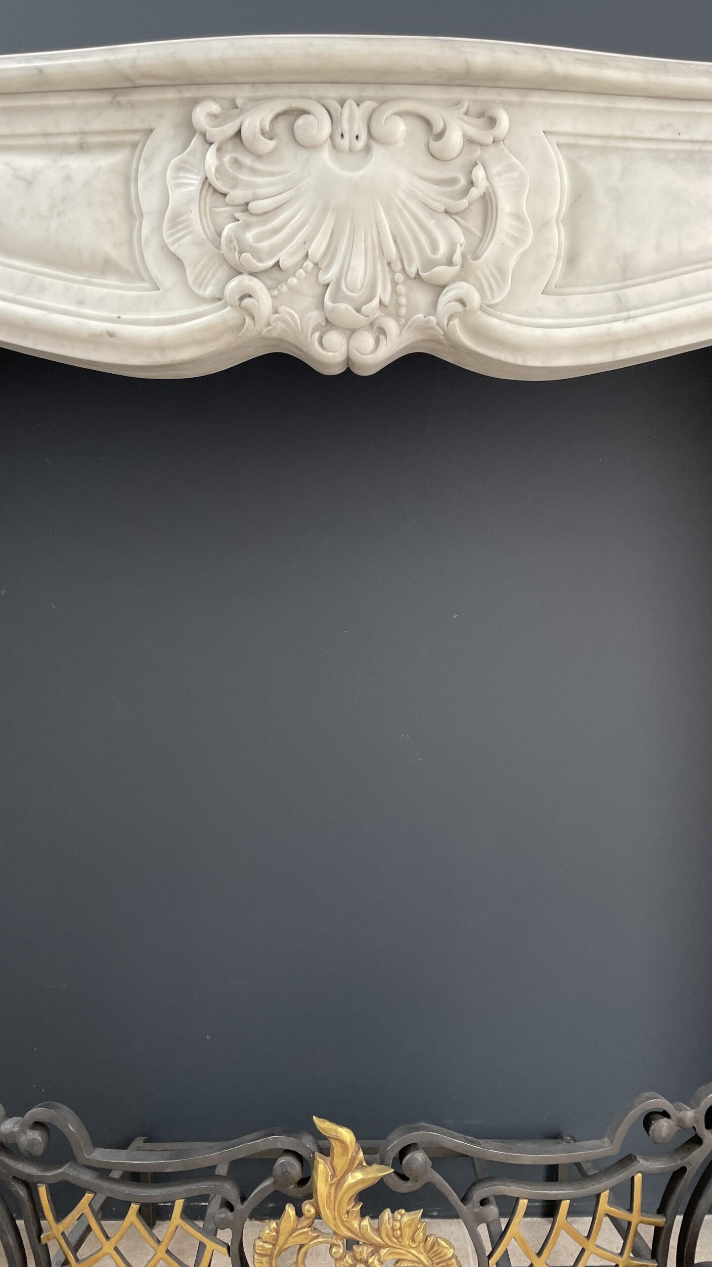 Special French Antique Carrara Marble Front Fireplace - Image 15