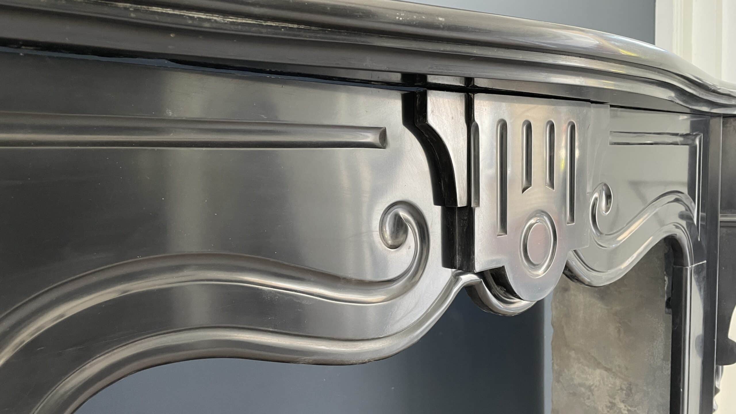 Antique fireplace black marble