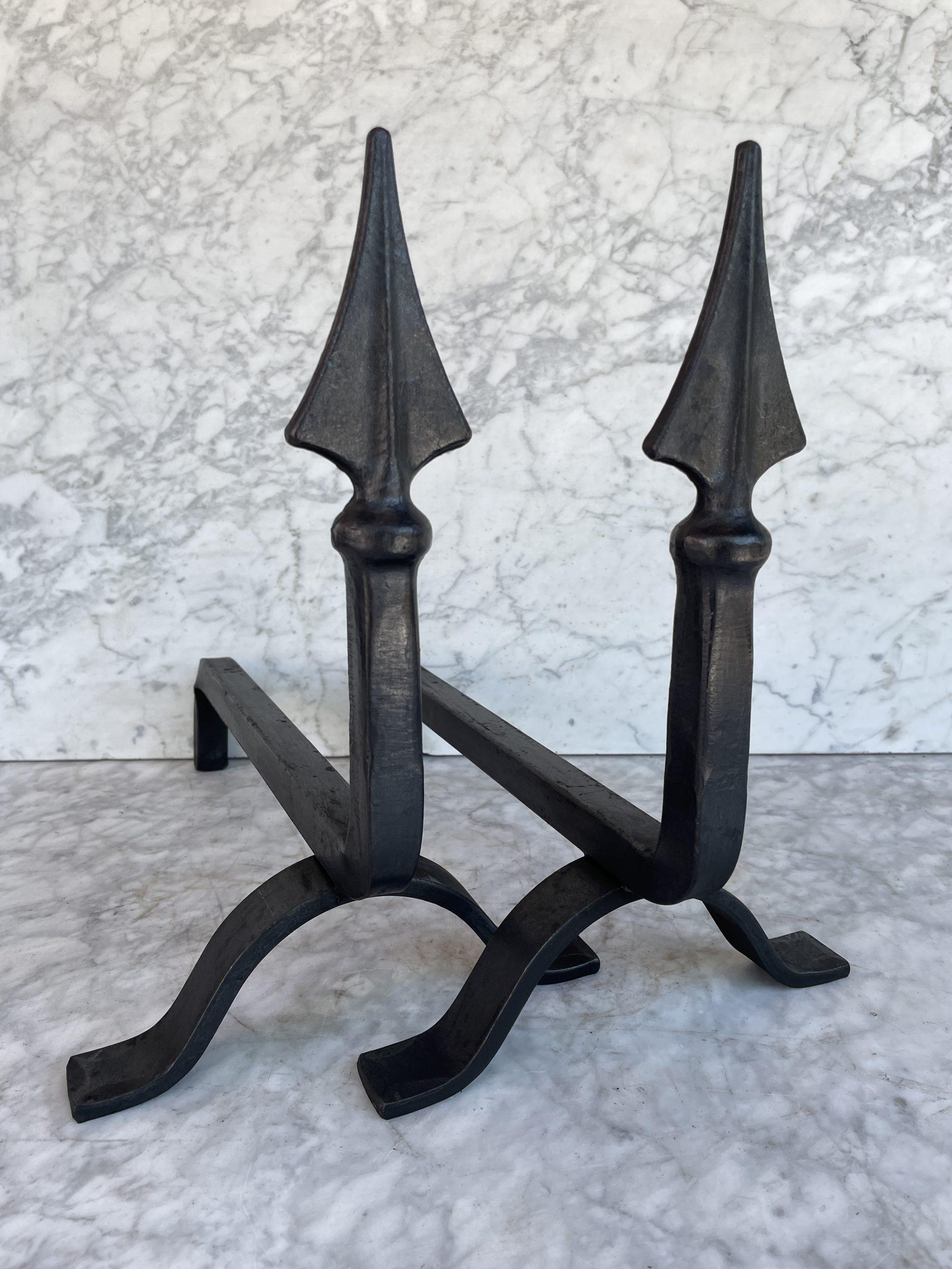 Prachtige Set Antieke Franse Stookbokken messing - Afbeelding 11