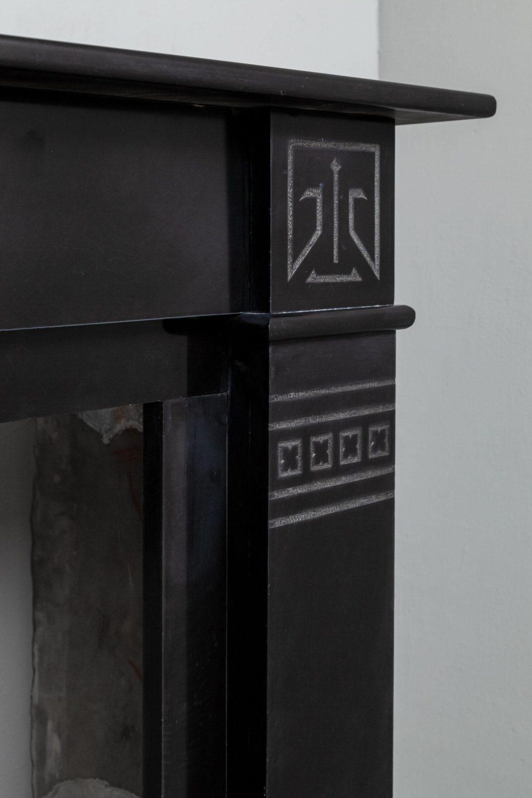 ART NOUVEAU ETCHED ANTIQUE FIREPLACE - Afbeelding 2