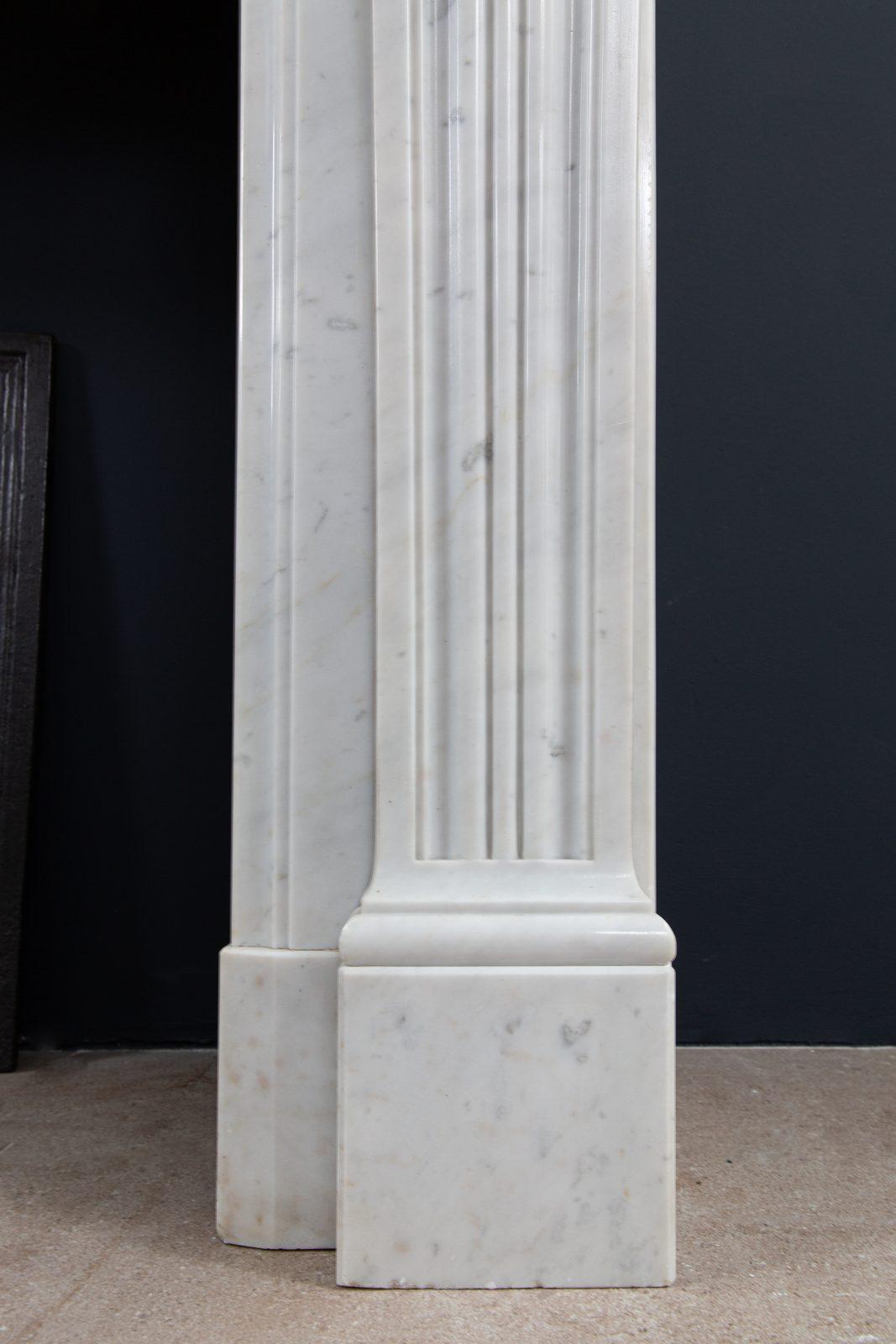 Luxury French  Louis XVI Carrara Marble Antique Fireplace Surround - Image 6
