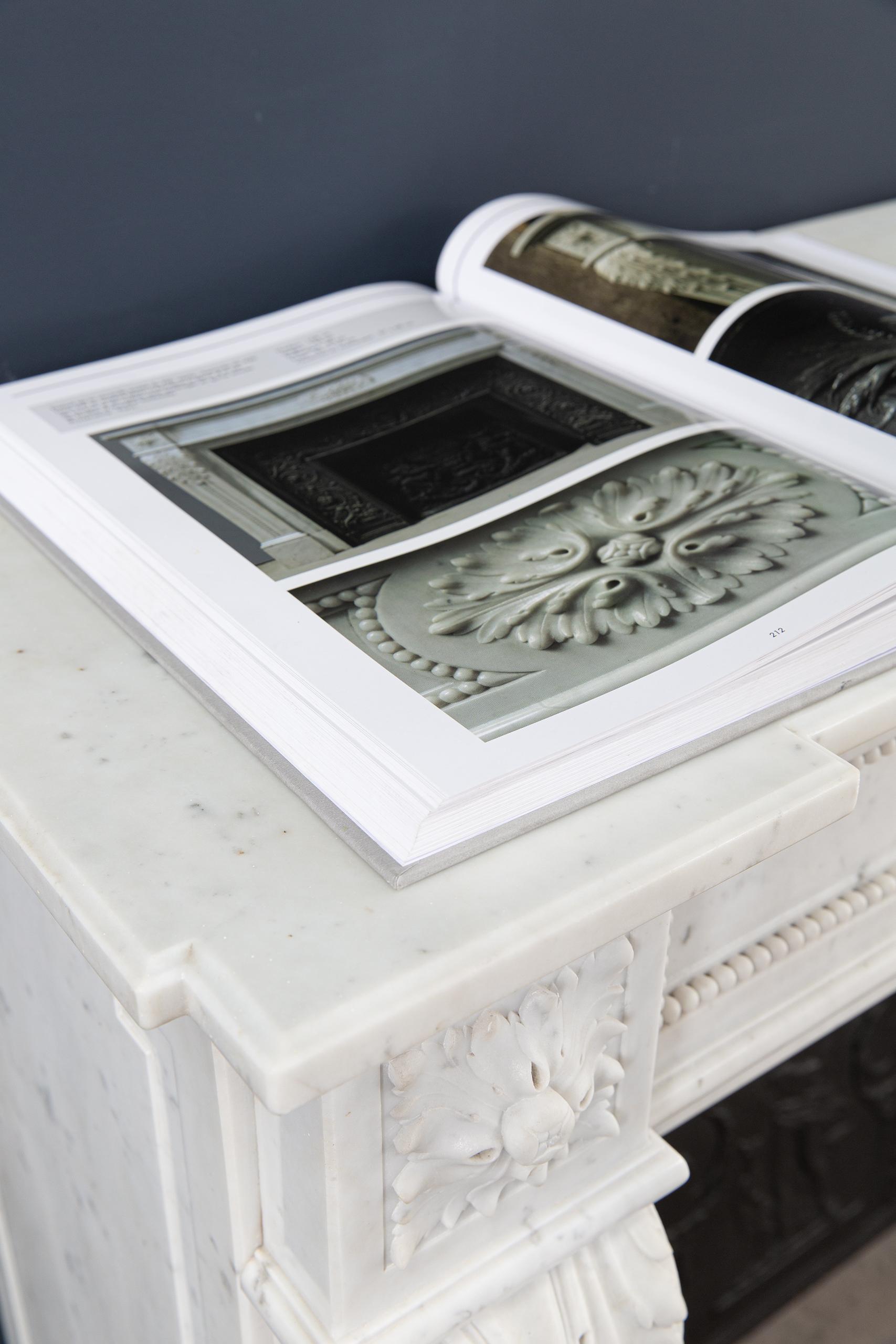 Luxury French  Louis XVI Carrara Marble Antique Fireplace Surround - Image 20