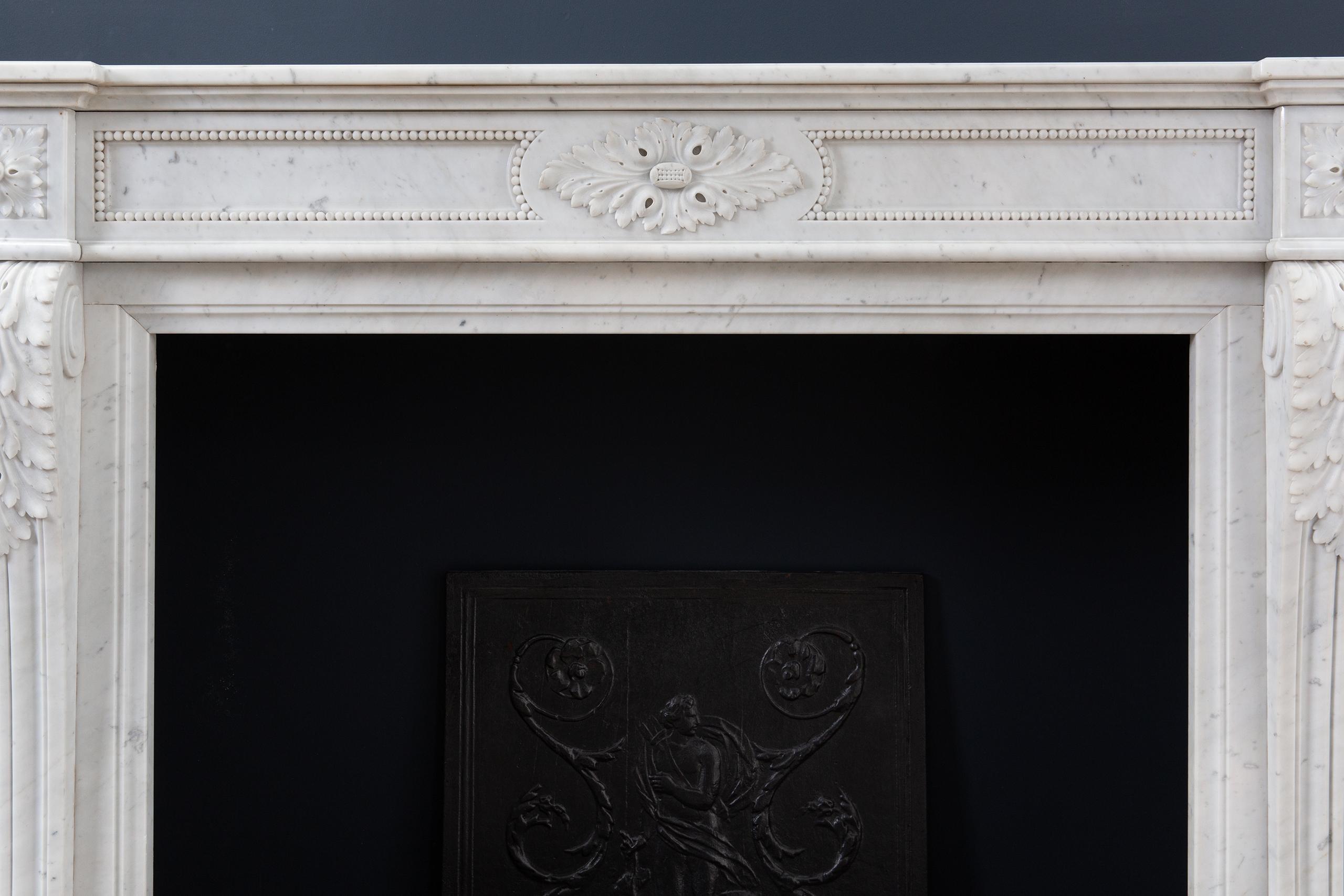 Luxury French  Louis XVI Carrara Marble Antique Fireplace Surround - Image 19