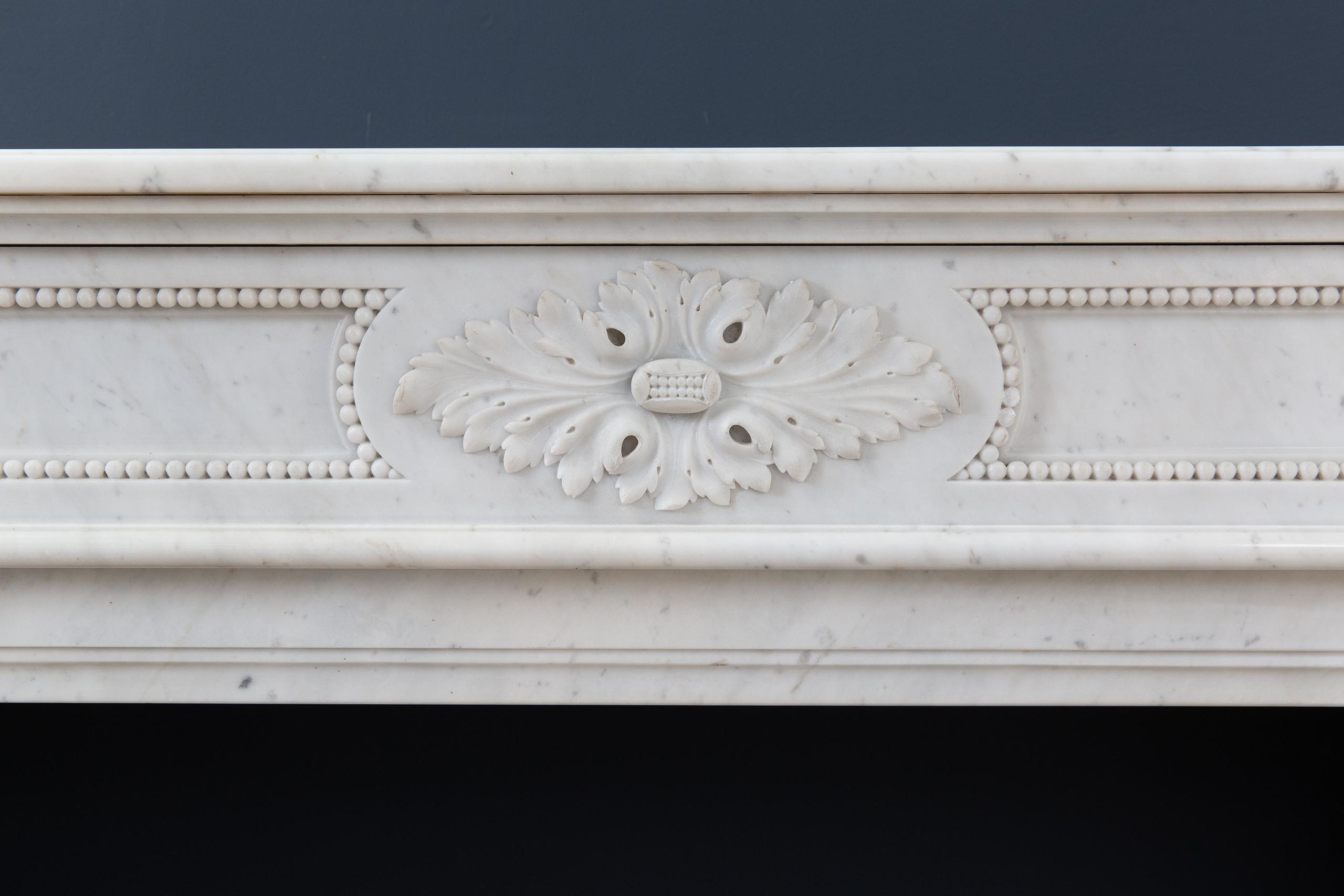 Luxury French  Louis XVI Carrara Marble Antique Fireplace Surround - Image 18